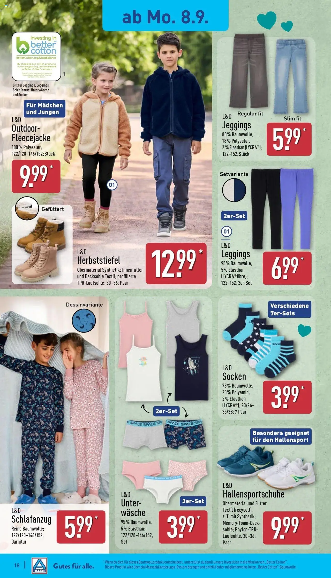 Aldi Prospekt Hildburghausen – gültig ab 07.09.2025 | Seite: 22 | Produkte: Unterwäsche, Socken, Leggings