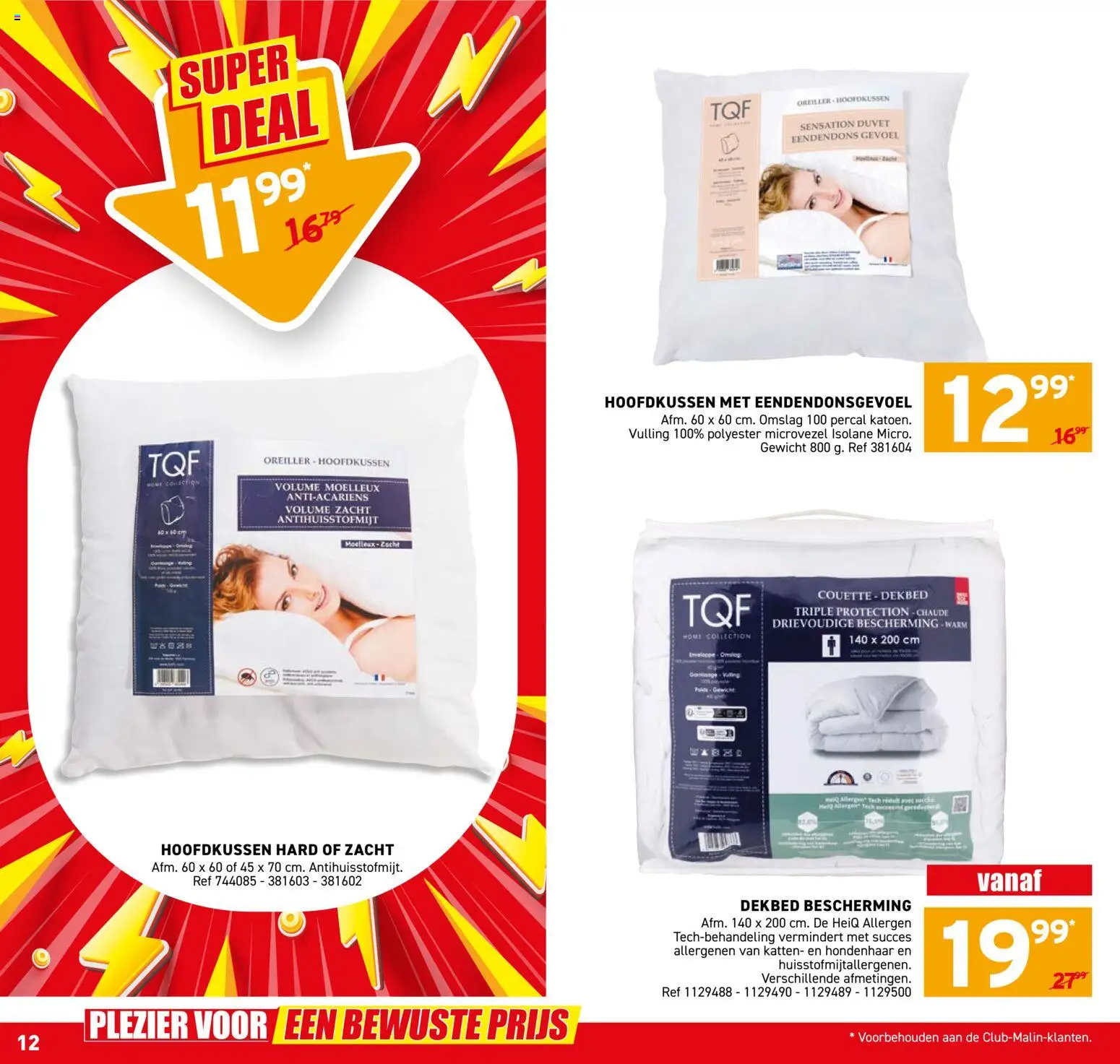 {H1} | Pagina: 12 | Producten: Gewicht, Dekbed