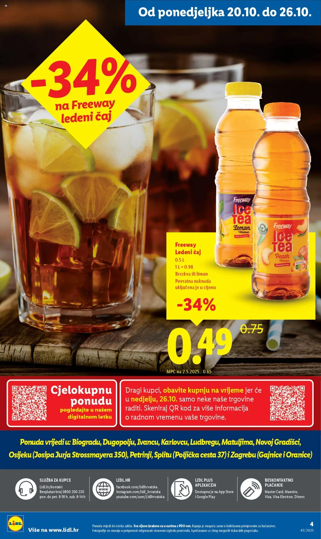 Lidl katalog | vrijedi od 20.10.2025 | Stranica: 4 | Proizvodi: Ledeni čaj, Čaj, Limun, Breskva