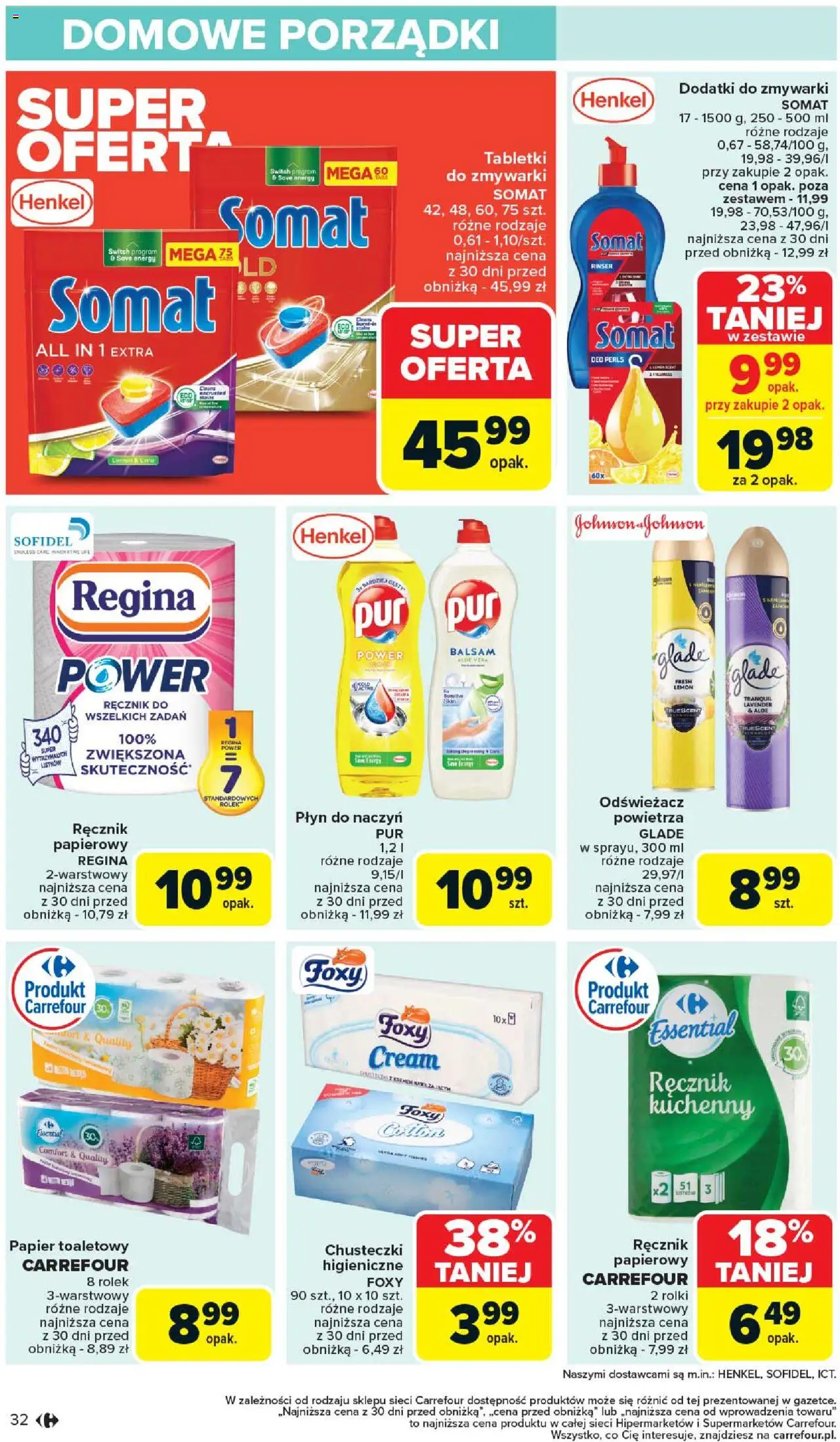 Carrefour Gazetka od 02.06.2025 | Strona: 34 | Produkty: Odświeżacz, Papier toaletowy, Chusteczki higieniczne, Tabletki do zmywarki