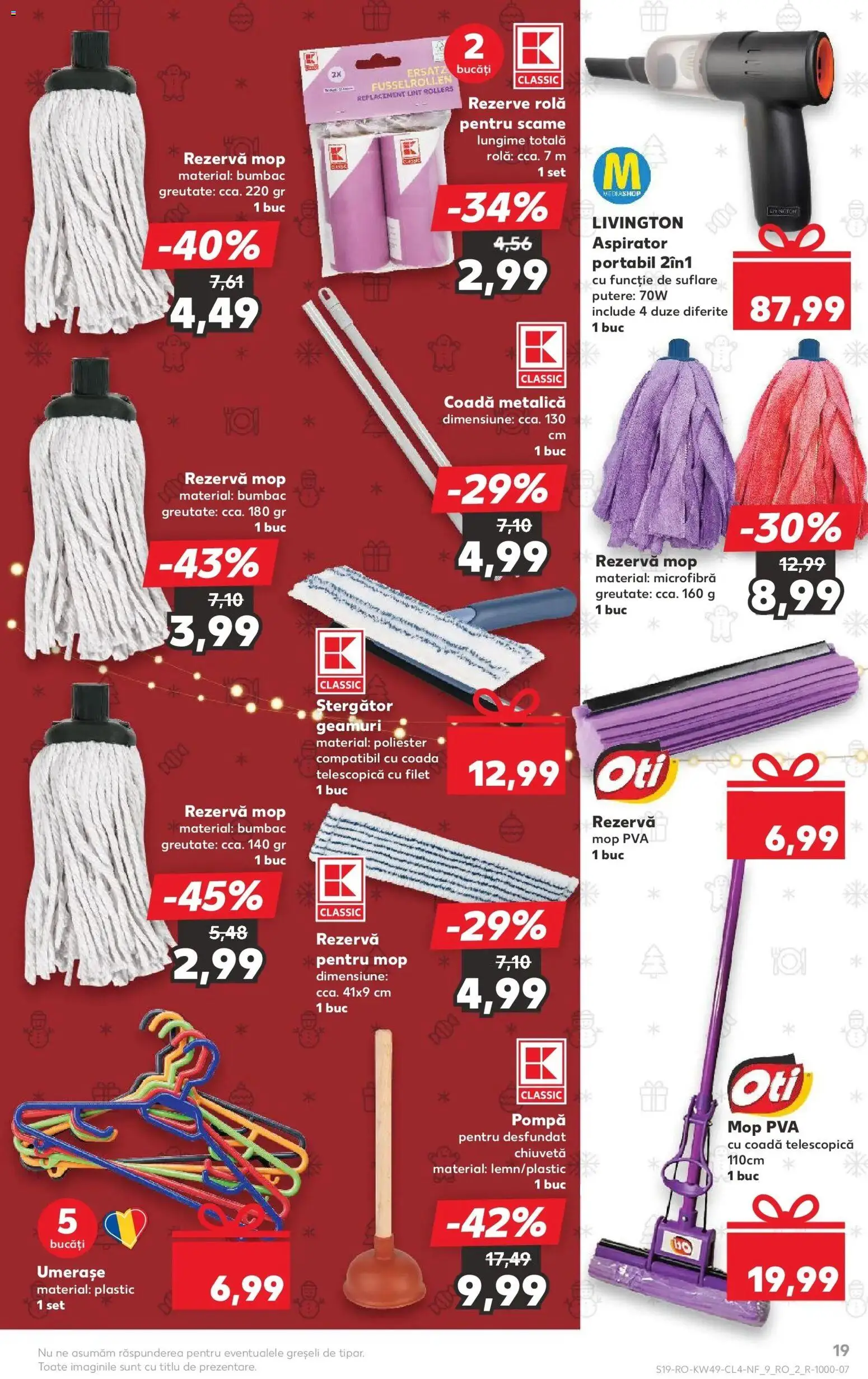 Noul catalog Kaufland – valabil de la 03.12.2025 | Pagină: 19 | Produse: Aspirator, Mop, Chiuvetă