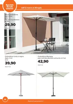 Anteprima del volantino Sogegross volantino Arredo esterno valido a partire dal 11.03.2026 | Pagina: 10 | Prodotti: Ombrellone, Alluminio
