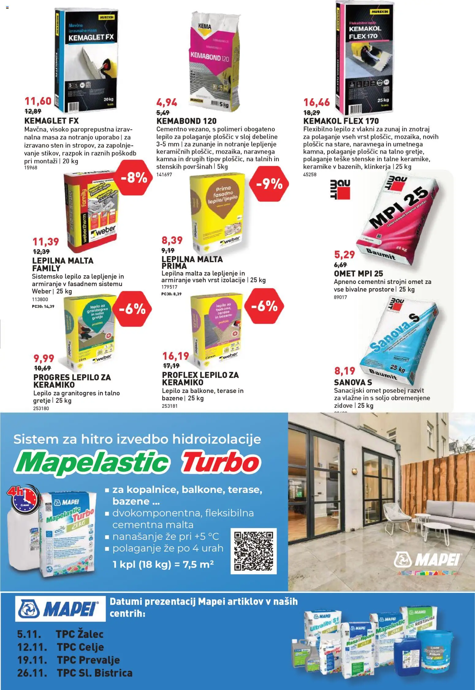 Novi Inpos katalog ponudbe – veljaven od 13.11.2025 | Stran: 21 | Izdelki: Lepilo, Cement