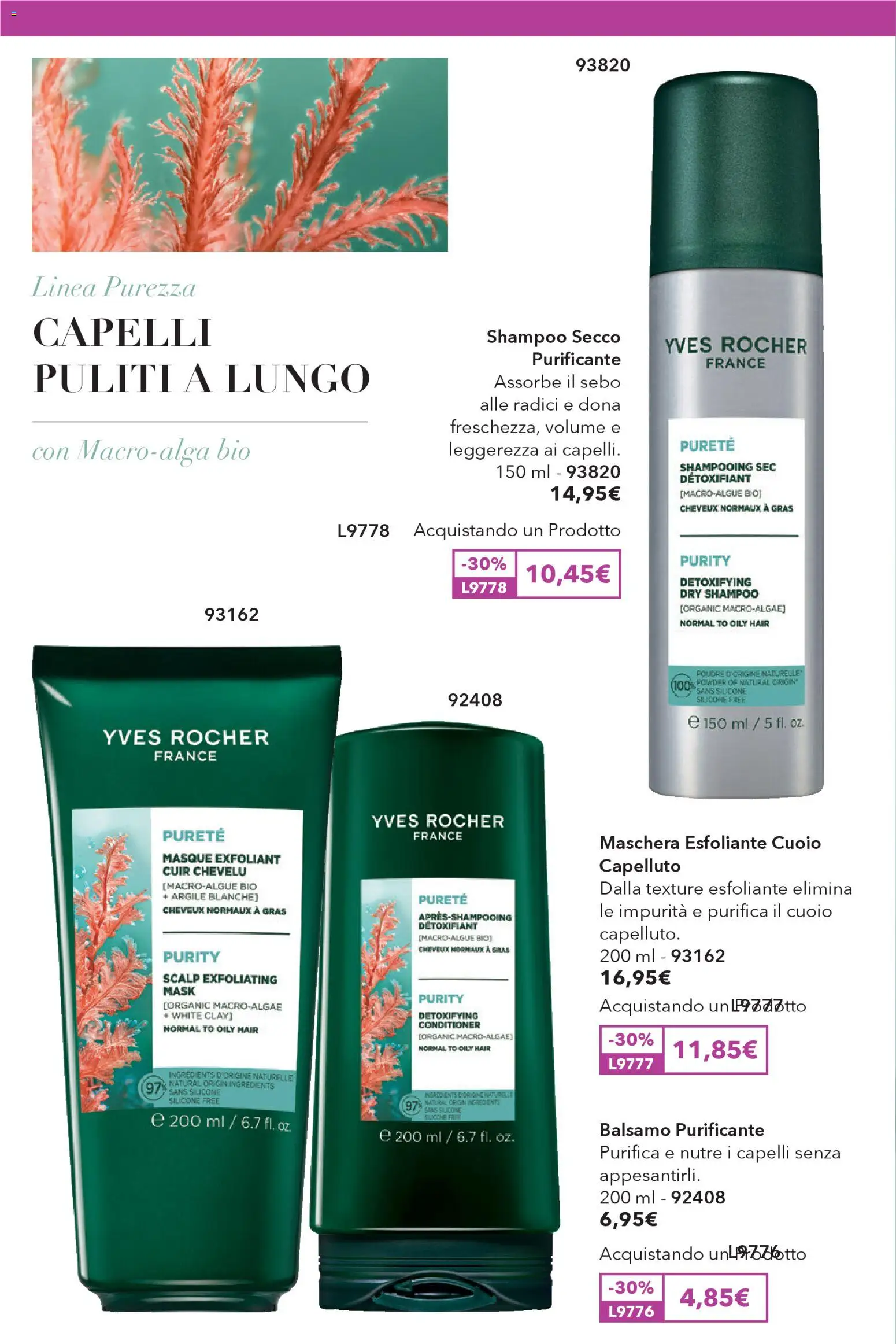 Volantino Yves Rocher del 02.04.2026 | Pagina: 8 | Prodotti: Shampoo, Balsamo, Maschera, Silicone