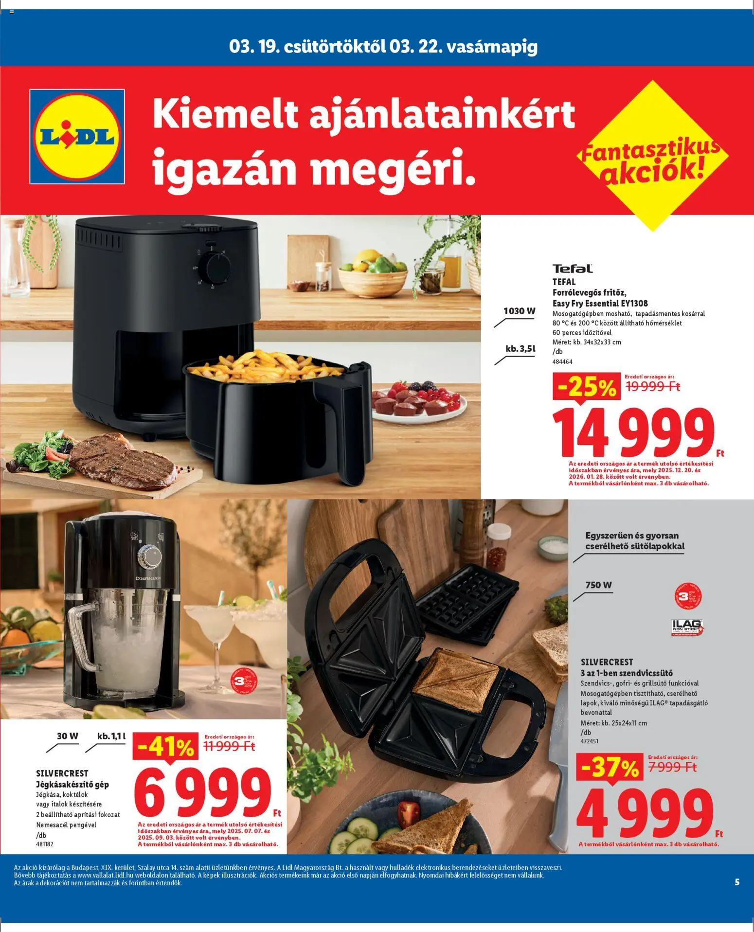 Lidl akciós ujság - amely érvényes a következő dátumtól: 19.03.2026 | Oldal: 5