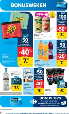 Carrefour folder week 11 - Voorbeeld van een folder van Carrefour, geldig van 11.03.2026 | Pagina: 24 | Producten: Fles, Zsalukő, Pepsi max, Mineraalwater