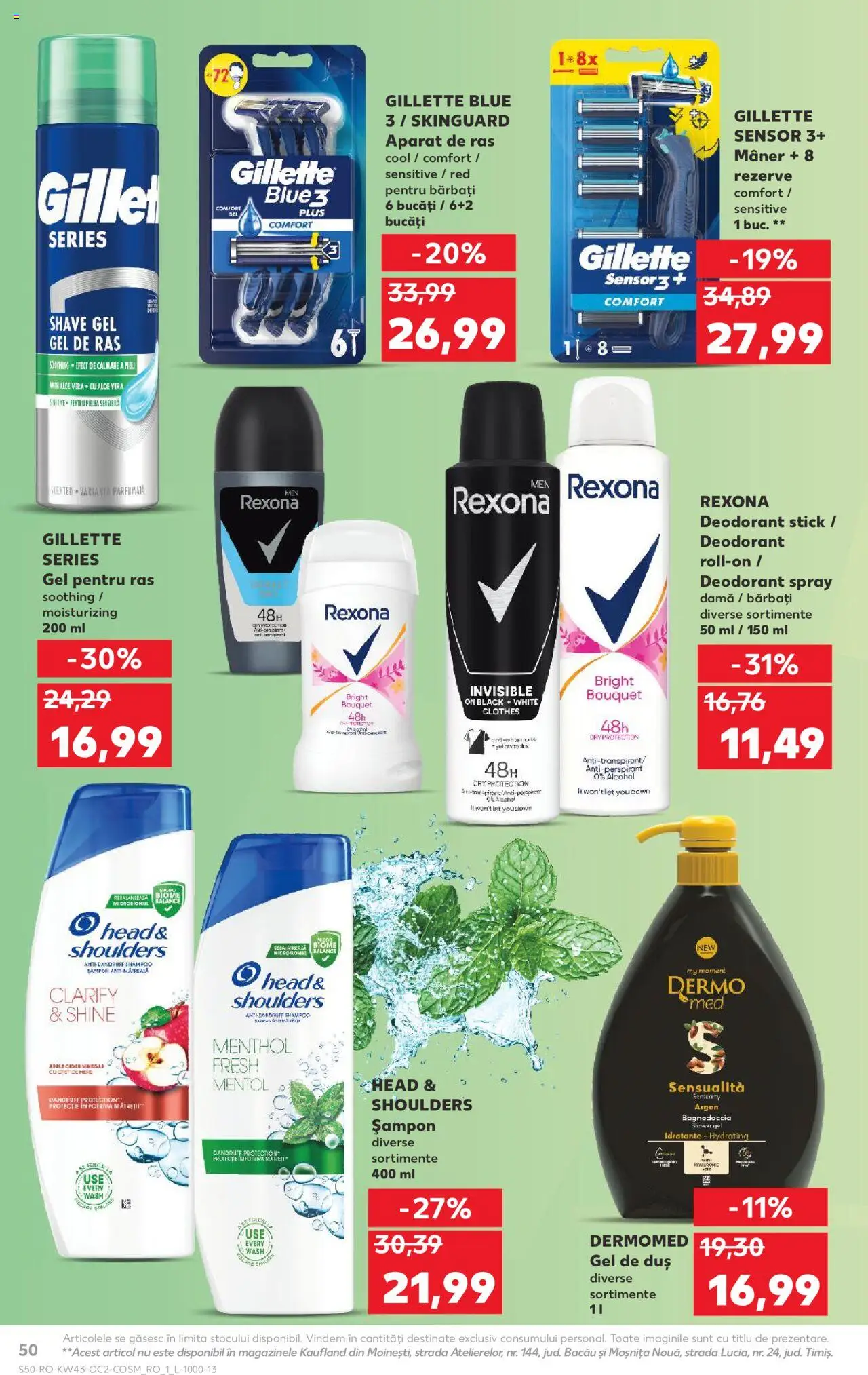 Noul catalog Kaufland – valabil de la 22.10.2025 | Pagină: 50 | Produse: Aparat De Ras, Mâner, Deodorant, Antiperspirant