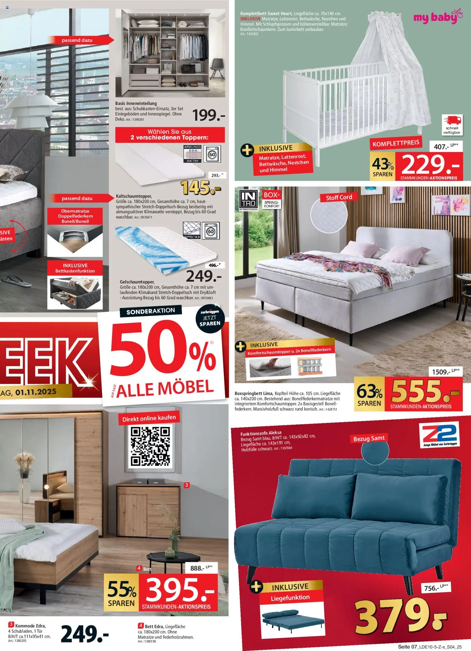 Zurbrüggen Red Shopping Week – gültig ab 28.10.2025 | Seite: 7 | Produkte: Bett, Matratze, Kommode, Box