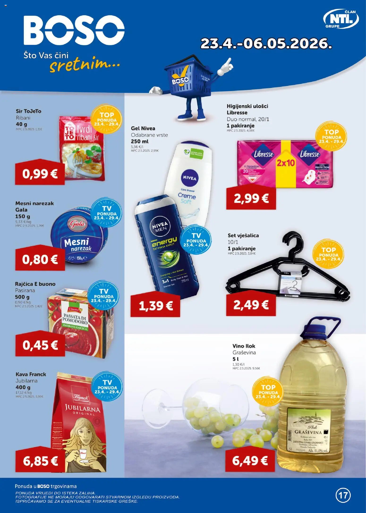 Boso katalog | vrijedi od 23.04.2026 | Stranica: 1 | Proizvodi: Vješalica, Kava, Narezak, Rajčica