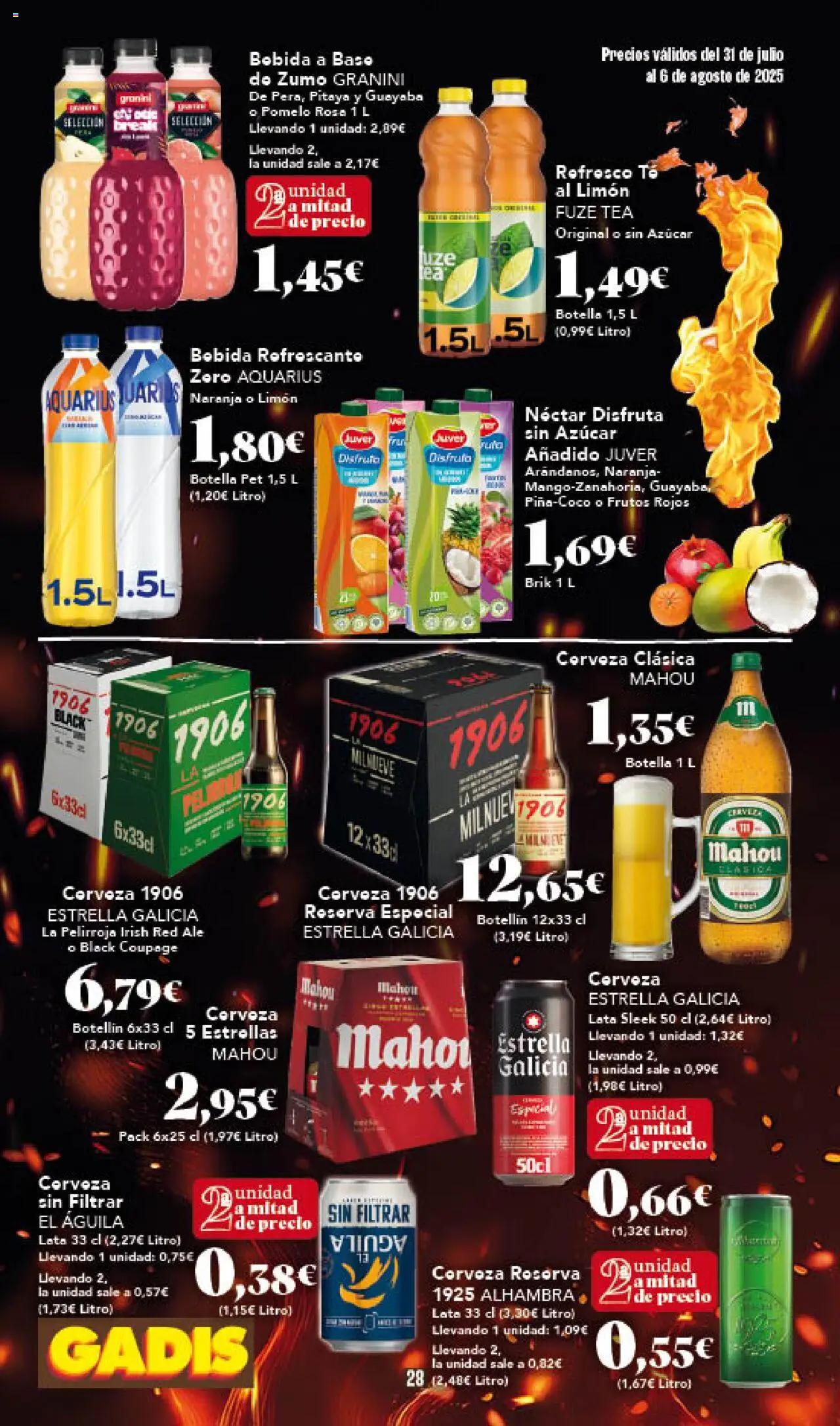 Gadis folleto │ válido desde el 31.07.2025 | Página: 28 | Productos: Cerveza, Ροζ πιπέρι, Té, Néctar