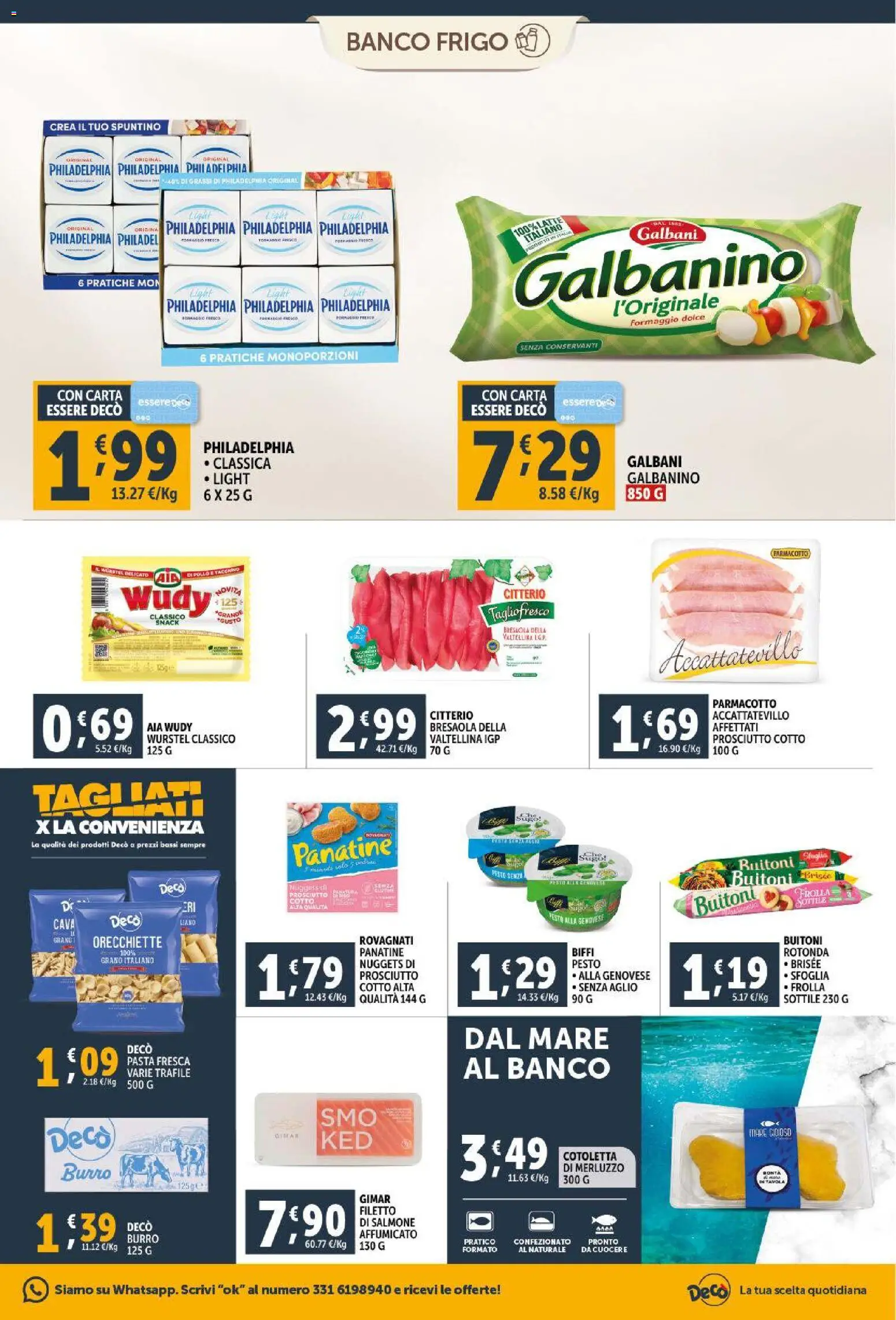 Volantino Decò del 30.01.2026 | Pagina: 9 | Prodotti: Tacchino, Formaggio, Pasta, Orecchiette
