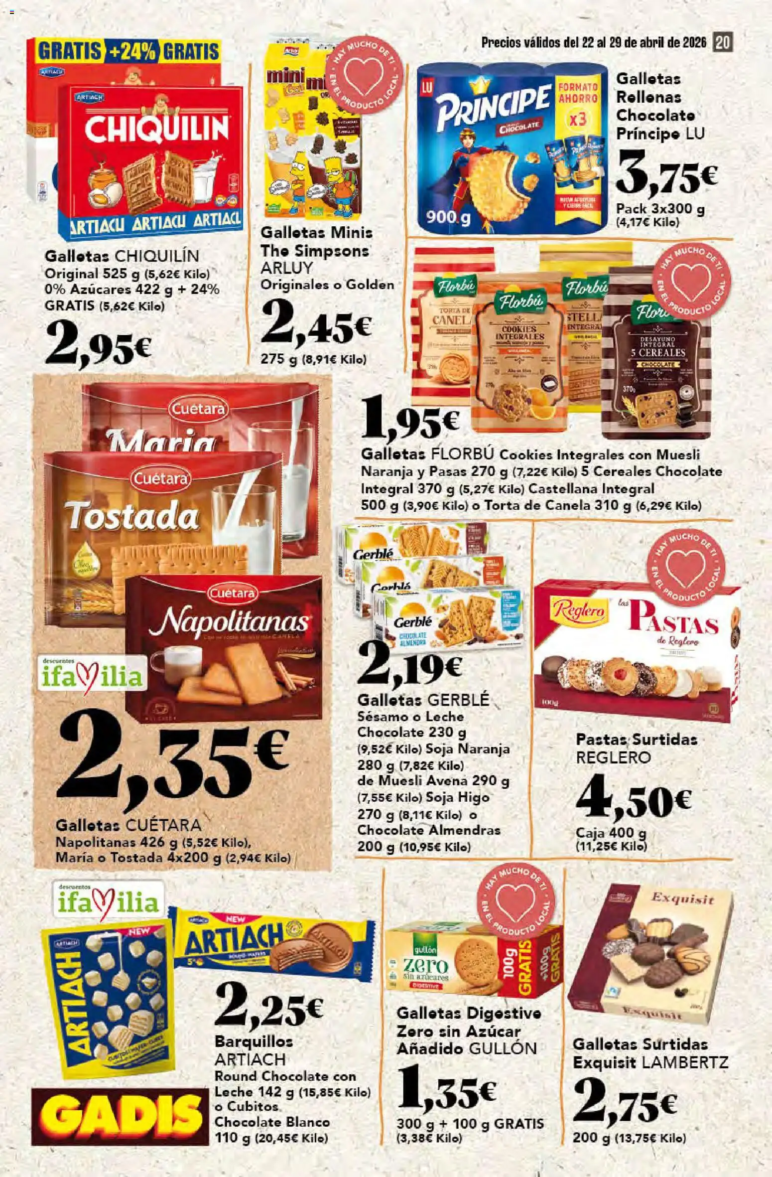 Gadis folleto │ válido desde el 22.04.2026 | Página: 20 | Productos: Leche, Chocolate, Cereales, Caja