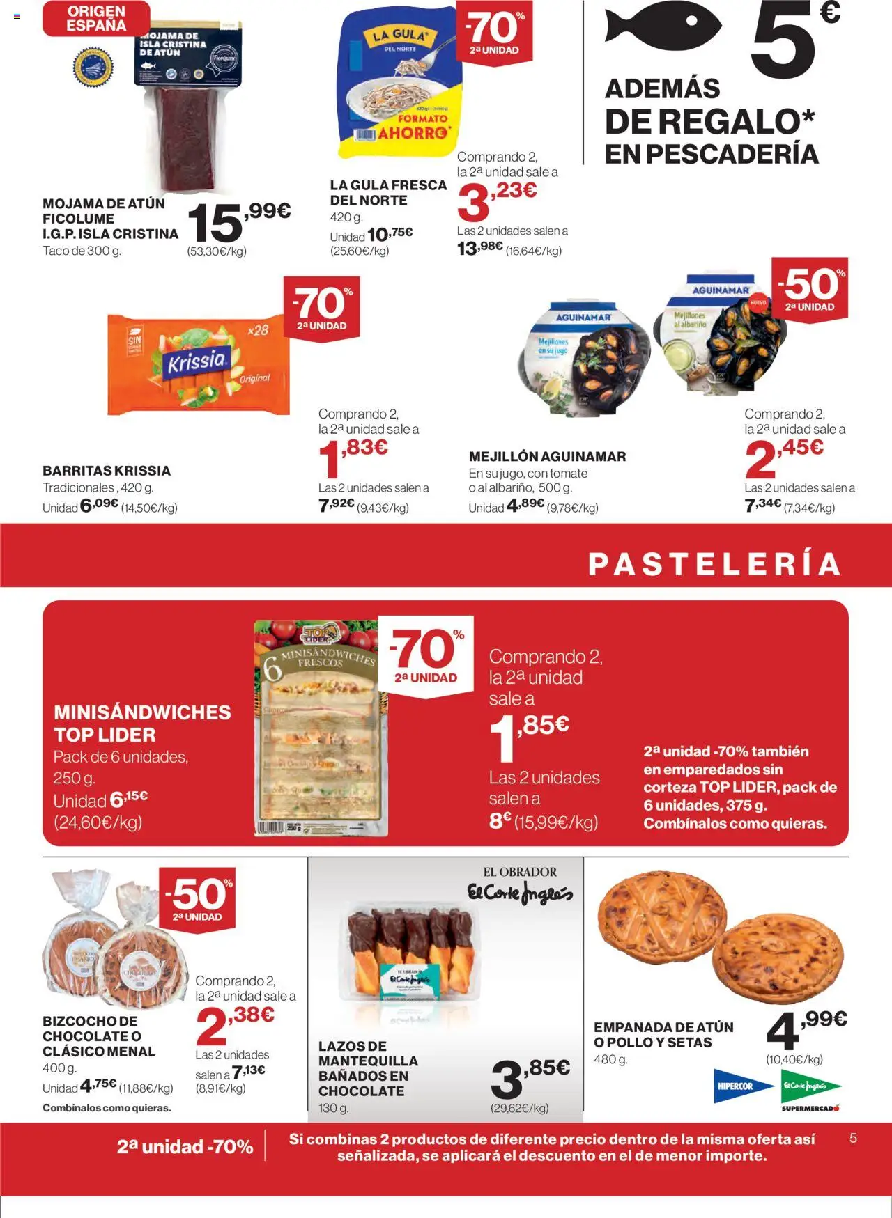 Hipercor catálogo │ válido desde el 25.09.2025 | Página: 5 | Productos: Chocolate, Jugo, Bizcocho, Συσκευή ροής