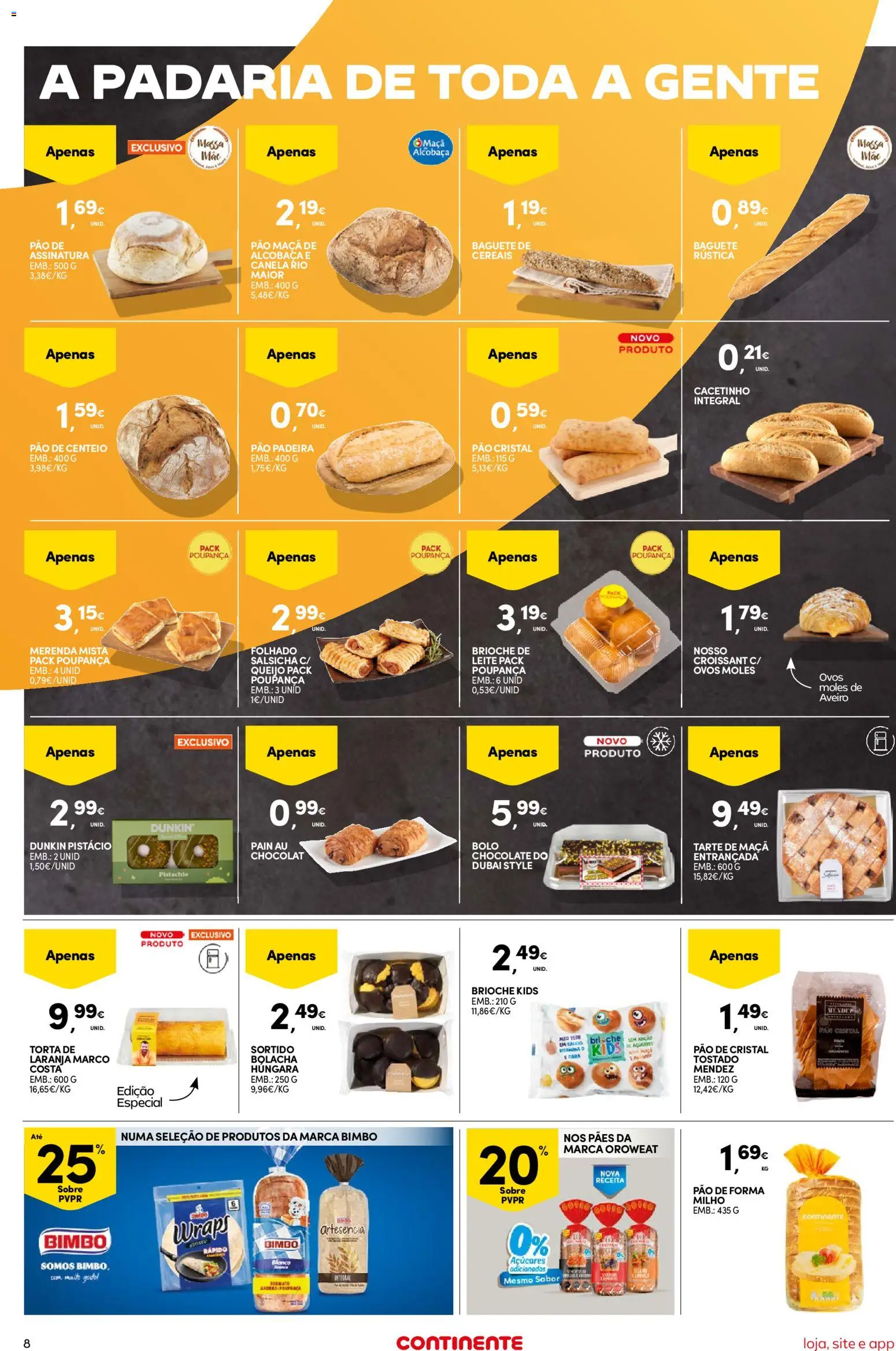 Continente Semanal Continente Bom Dia │ válido de 27.01.2026 | Página: 8 | Produtos: Bolo, Leite, Queijo, Maça