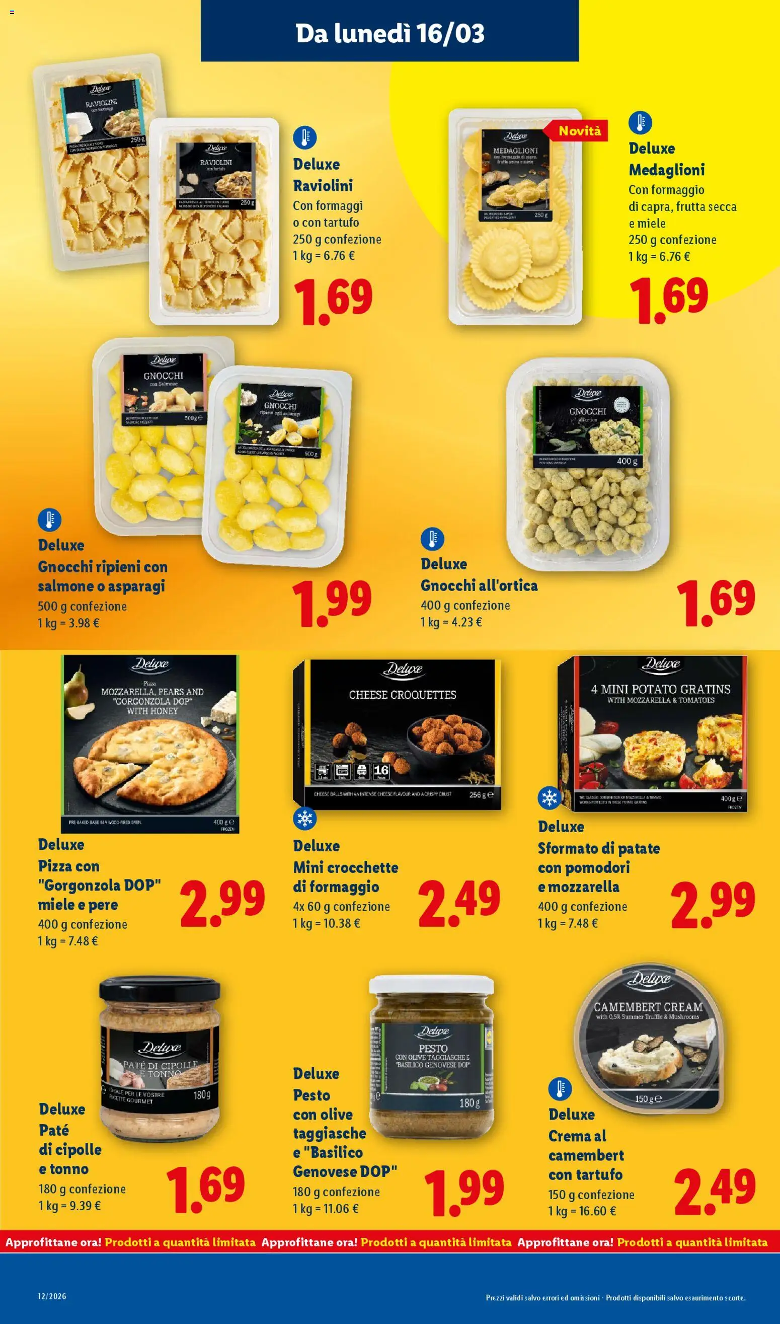 Volantino Lidl del 16.03.2026 | Pagina: 13 | Prodotti: Patate, Formaggio, The, Gnocchi