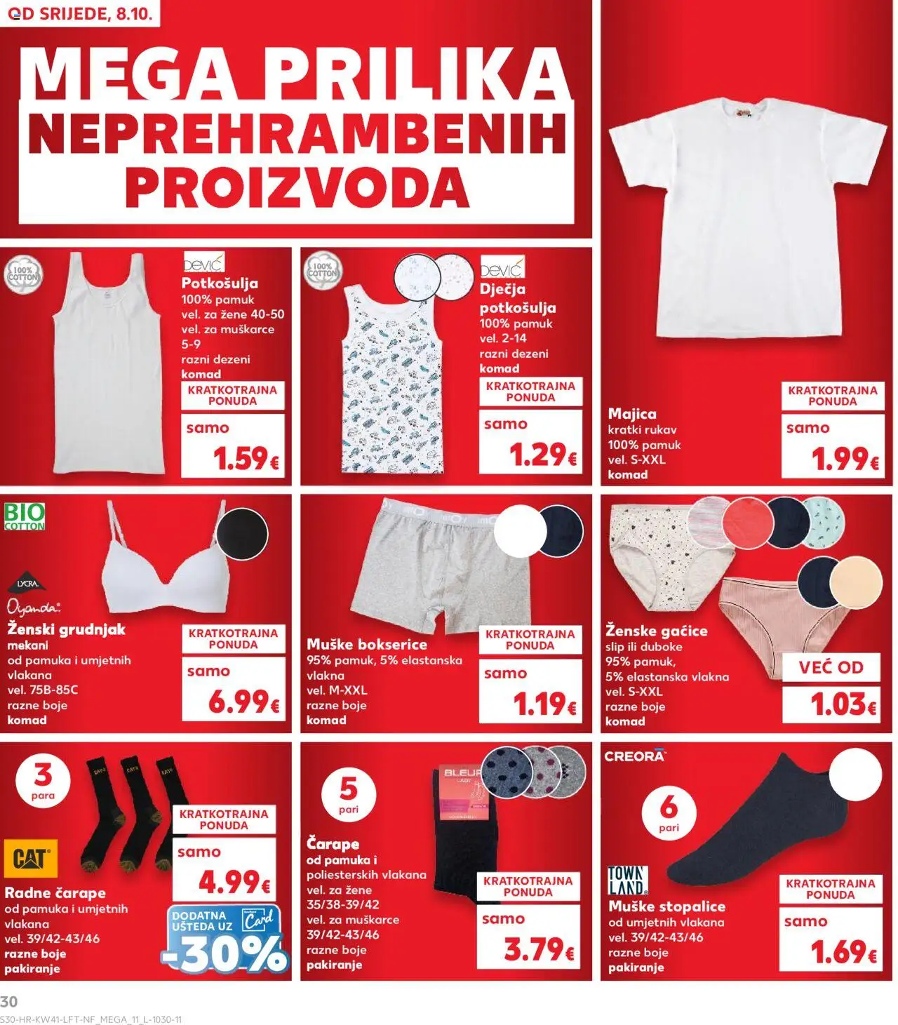 Kaufland katalog | vrijedi od 08.10.2025 | Stranica: 30 | Proizvodi: Majica, Gaćice, Grudnjak, Čarape