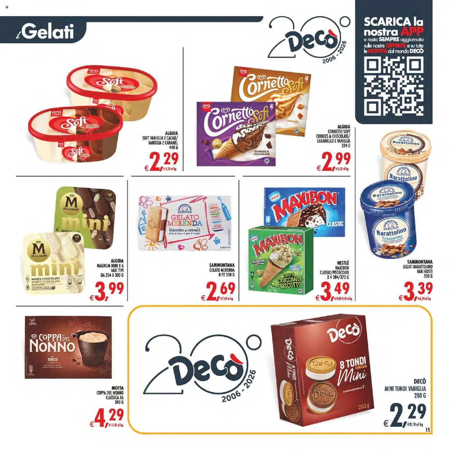 Volantino Decò del 17.04.2026 | Pagina: 15 | Prodotti: Cornetto, Cereali, Gelato