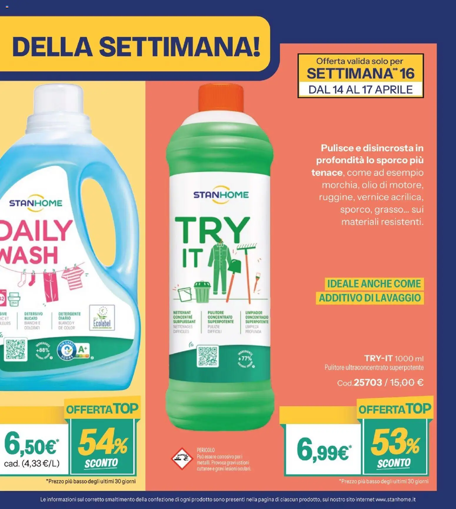 Volantino Stanhome del 31.03.2026 | Pagina: 3 | Prodotti: Detergente, Olio, Top