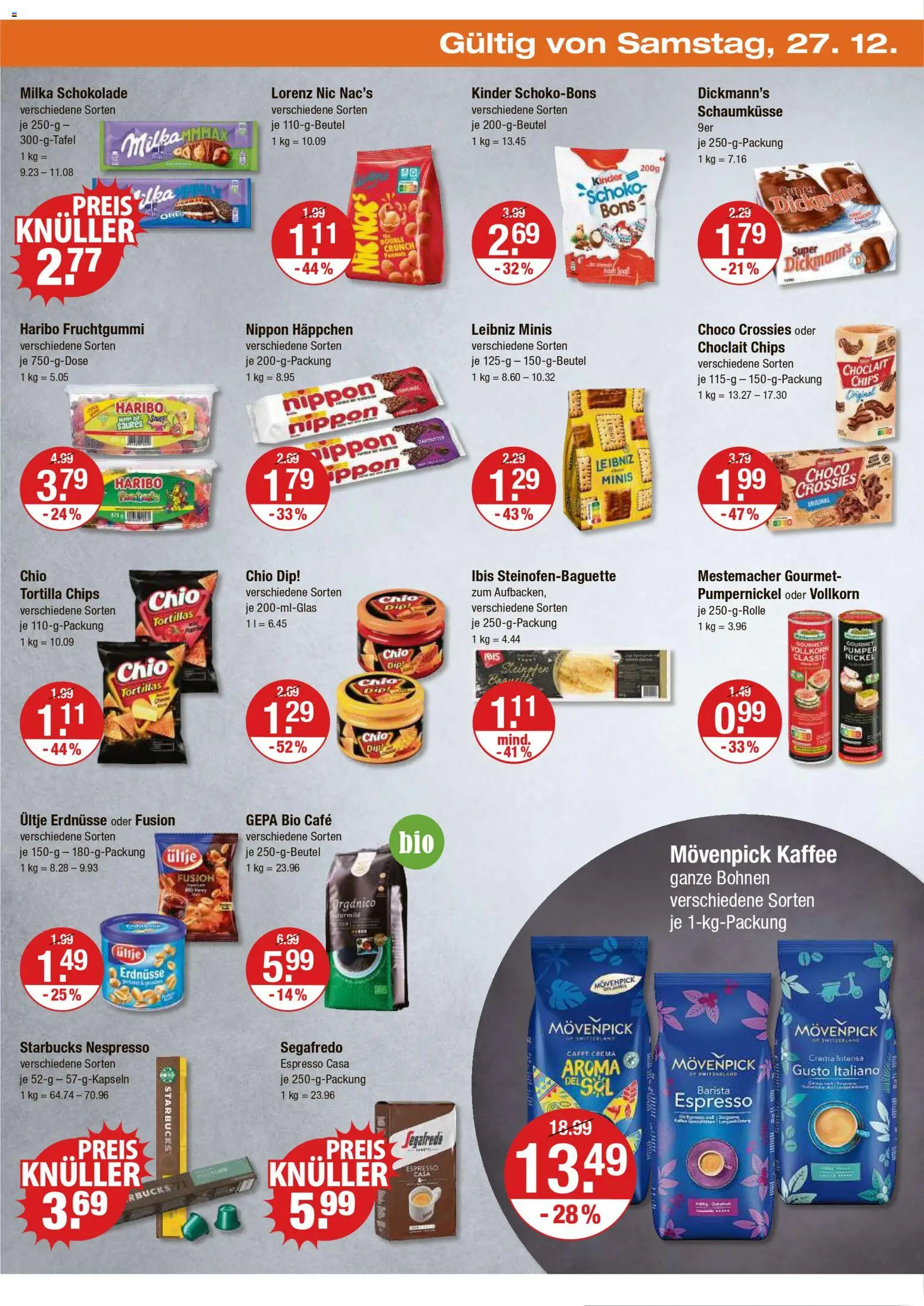 V-Markt - München – gültig ab 27.12.2025 | Seite: 8 | Produkte: Haribo, Kaffee, Schokolade, Starbucks