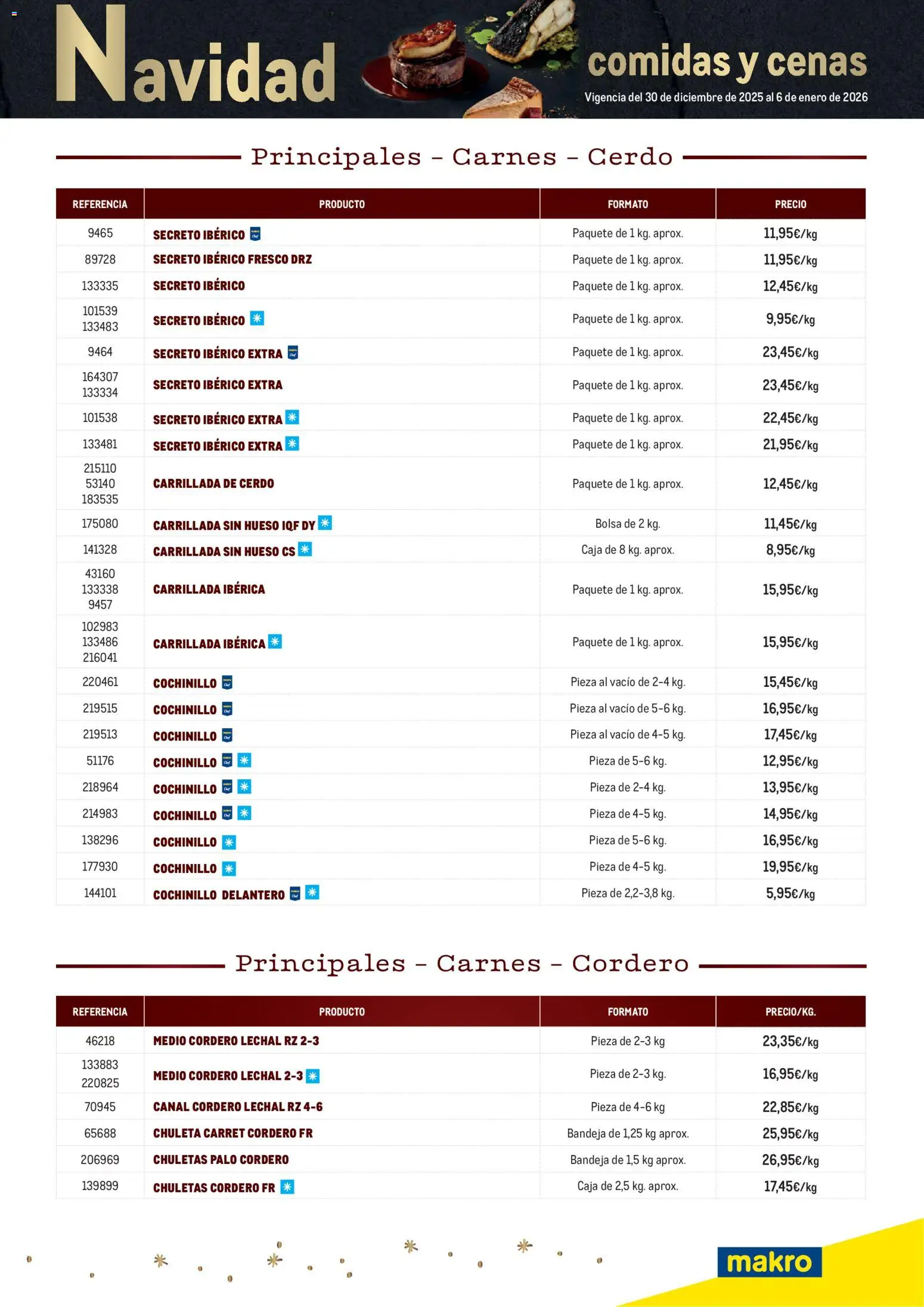 Makro - Menú Navidad Norte 2 │ válido desde el 30.12.2025 | Página: 3 | Productos: Cerdo, Bolsa, Φίλτρο καφέ, Bandeja