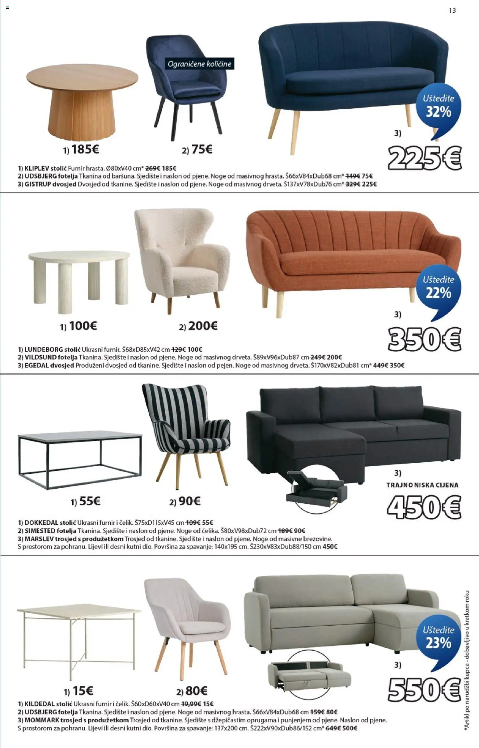 JYSK katalog | vrijedi od 22.10.2025 | Stranica: 13 | Proizvodi: Trosjed, Fotelja, Stolić, Dvosjed
