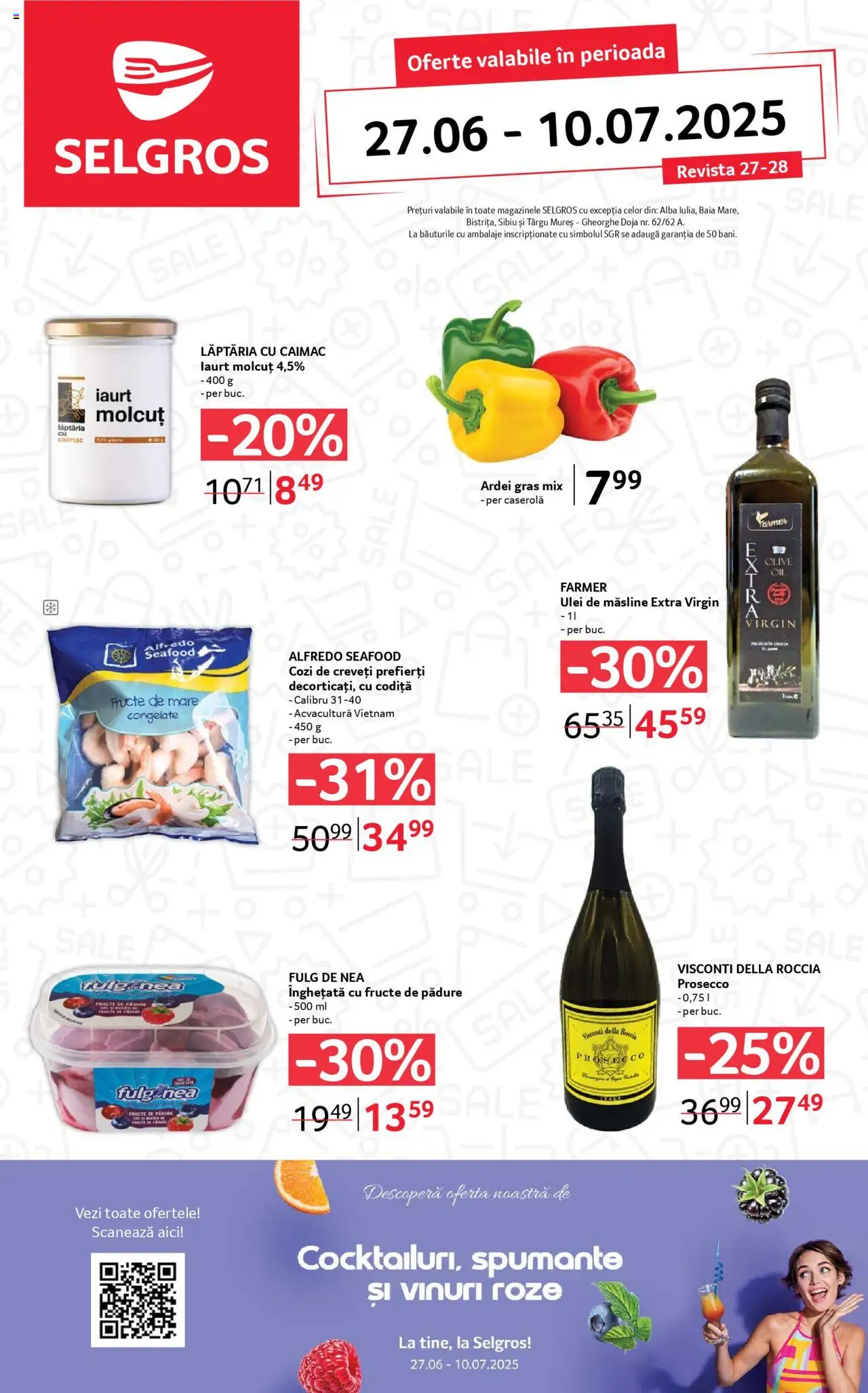 Catalog Selgros - Food – valabil de la 27.06.2025 | Pagină: 1 | Produse: Măsline, Prosecco, Iaurt, Ulei