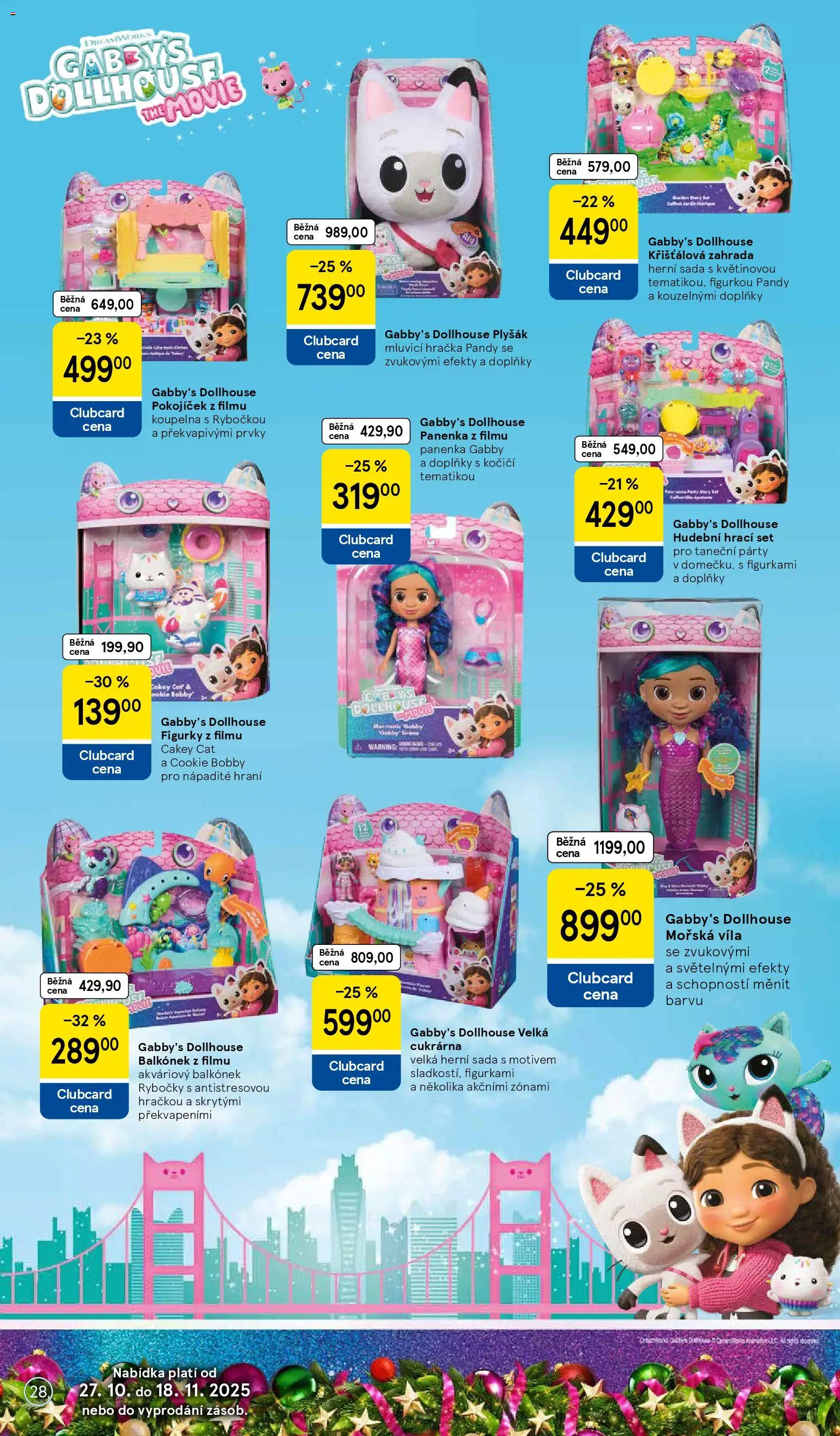 Tesco katalog od 27.10.2025 | Strana: 28 | Produkty: Panenka, Gabby's Dollhouse, Figurky, Plyšák