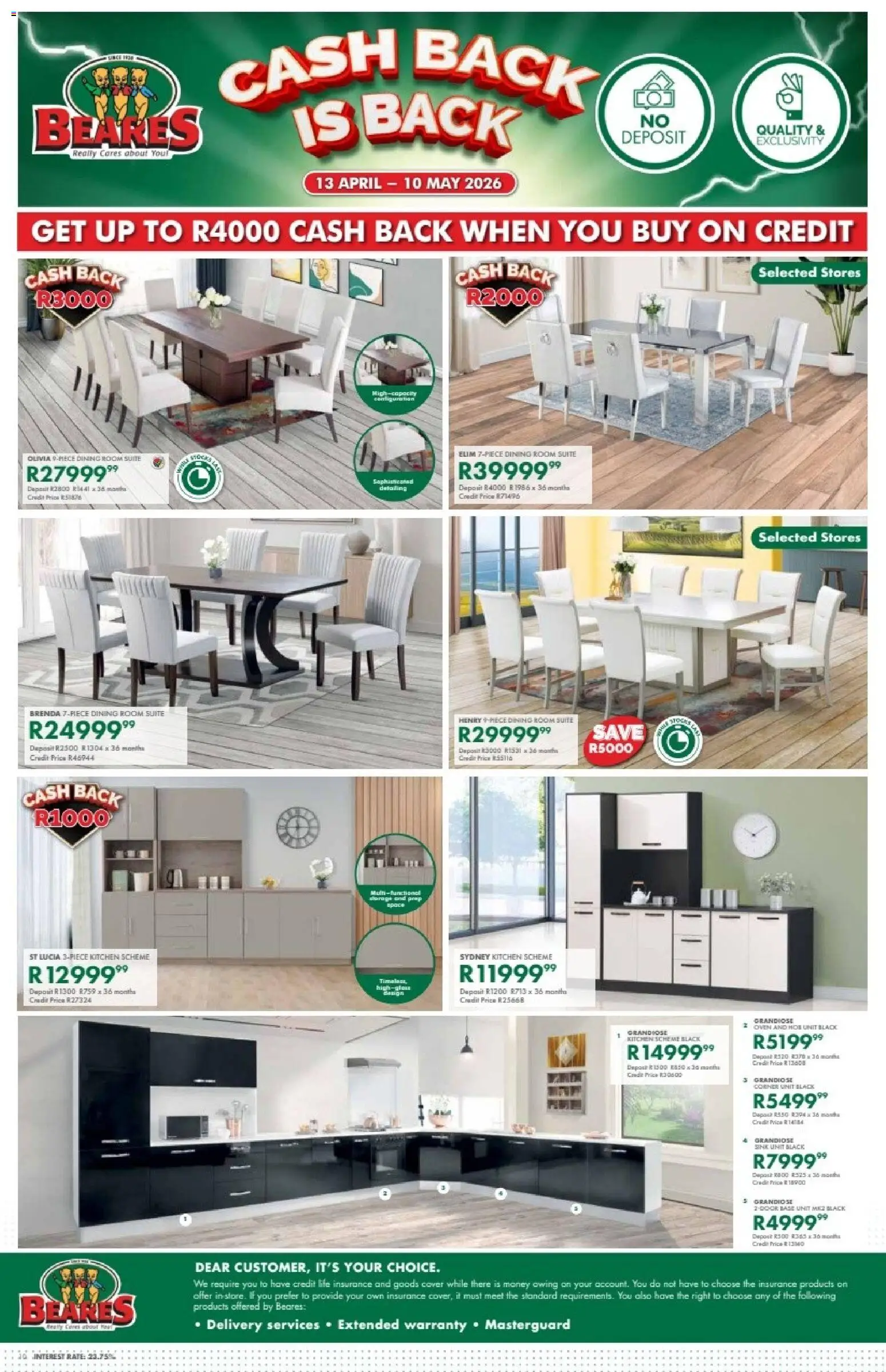 New Beares catalogue – valid from 13.04.2026 | Page: 10 | Products: Cover, Oven, Dining room suite