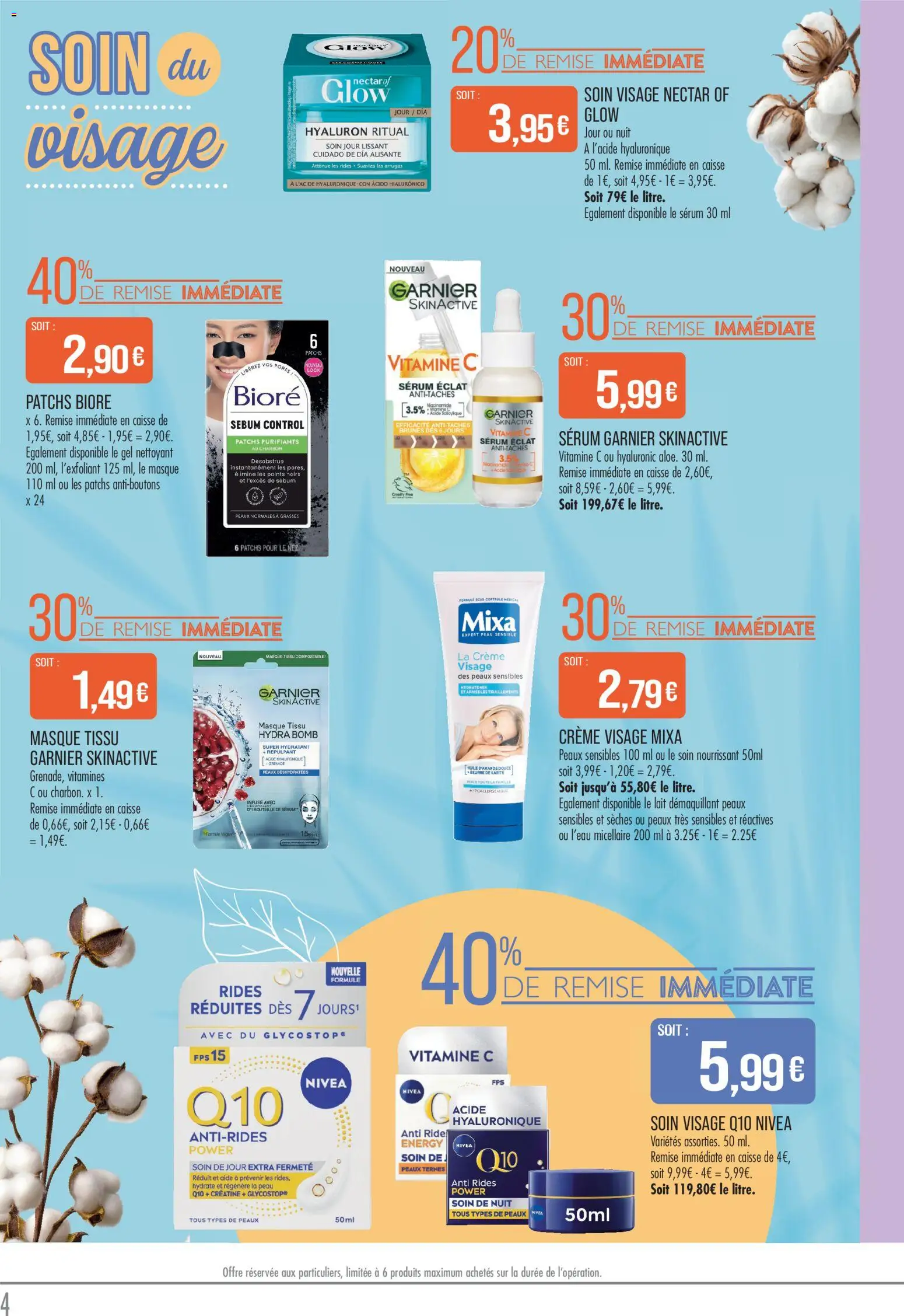 {H1} | Page: 4 | Produits: Démaquillant, Gel nettoyant, Créatine, Crème