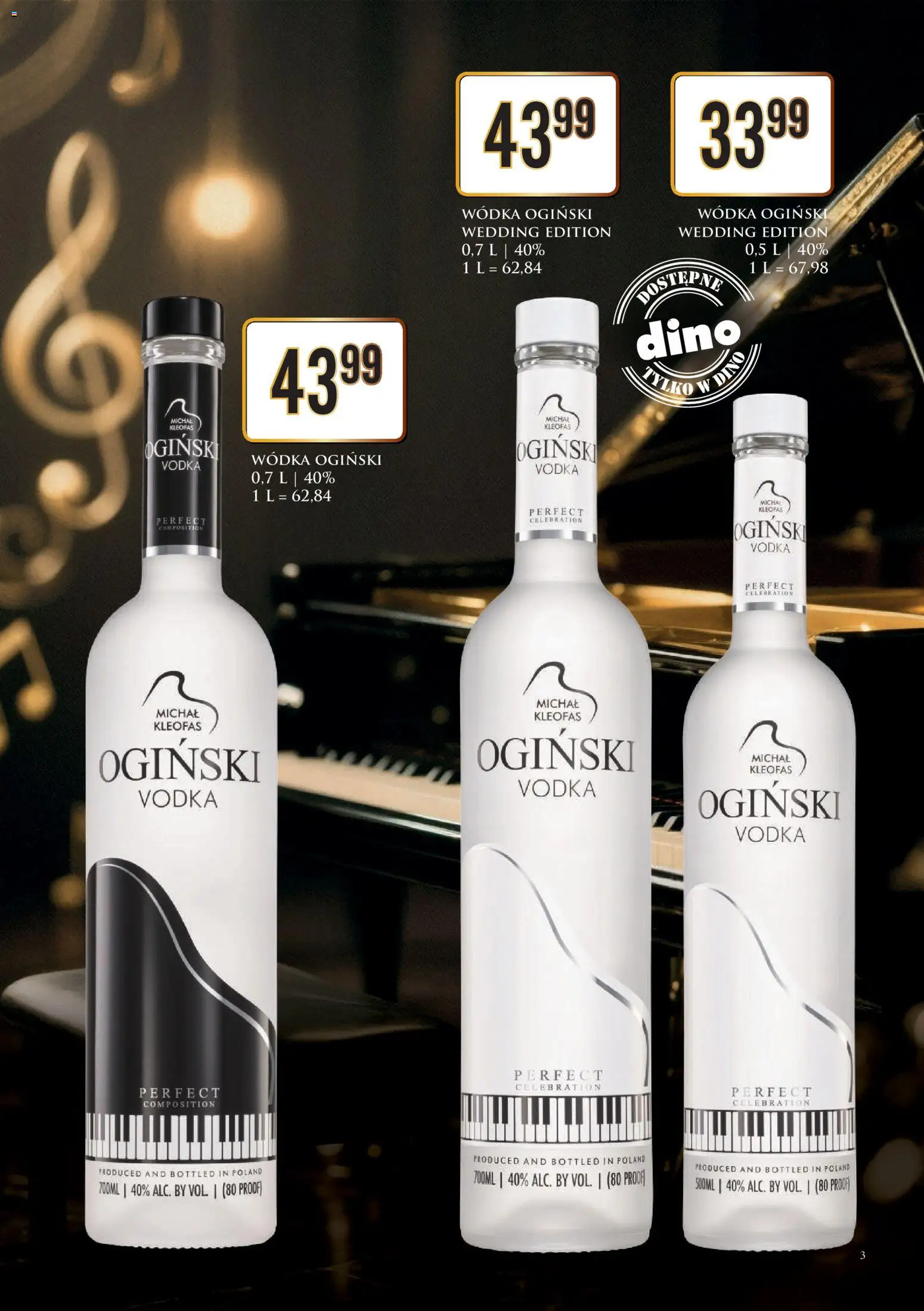 Dino Gazetka alkoholowa od 24.10.2025 | Strona: 3 | Produkty: Ogiński, Wódka Ogiński, Vodka, Wódka