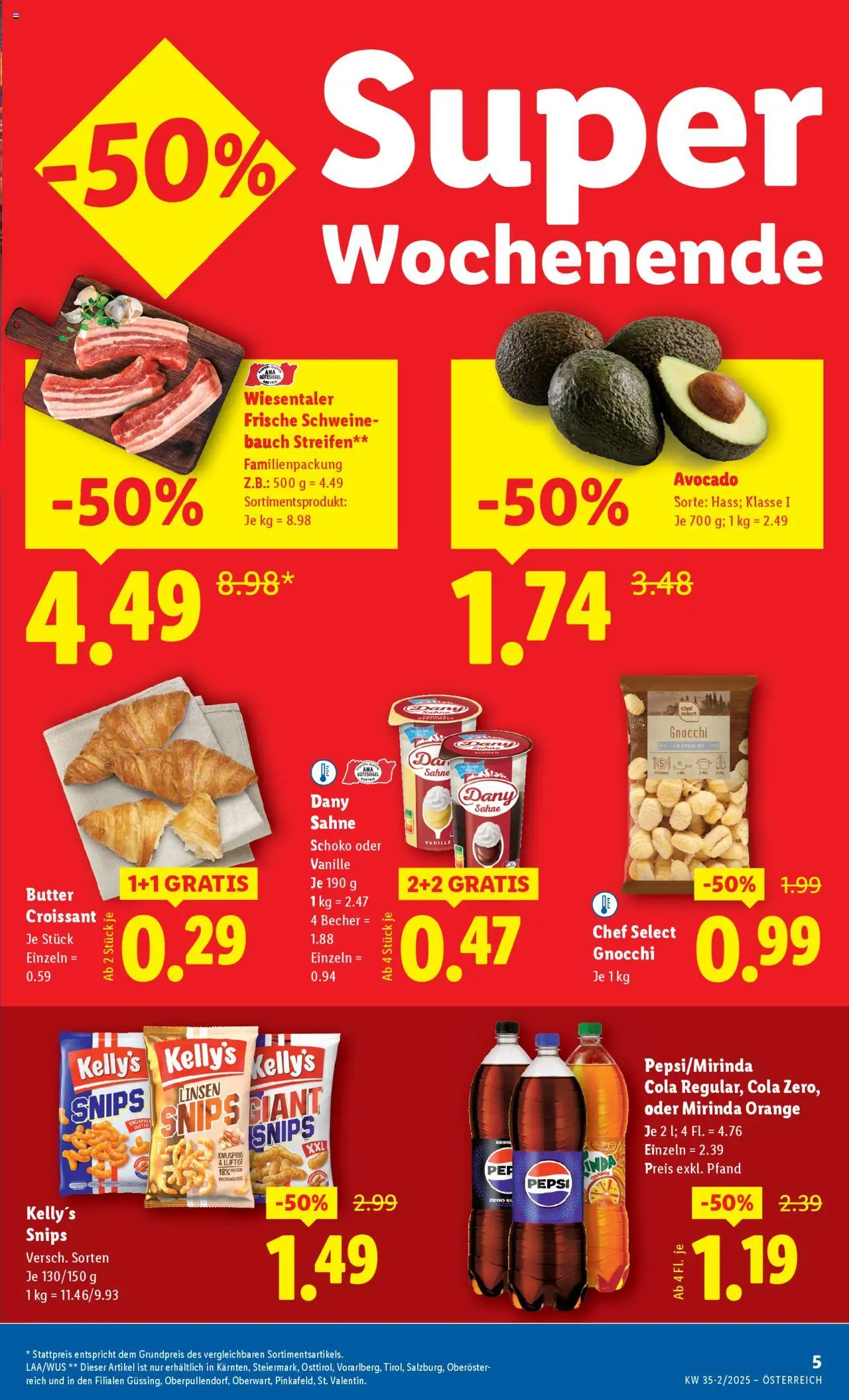 Lidl Flugblatt - Oberpullendorf, Güssing, Oberwart gültig ab 28.08.2025 | Seite: 7 | Produkte: Sahne, Avocado, Butter