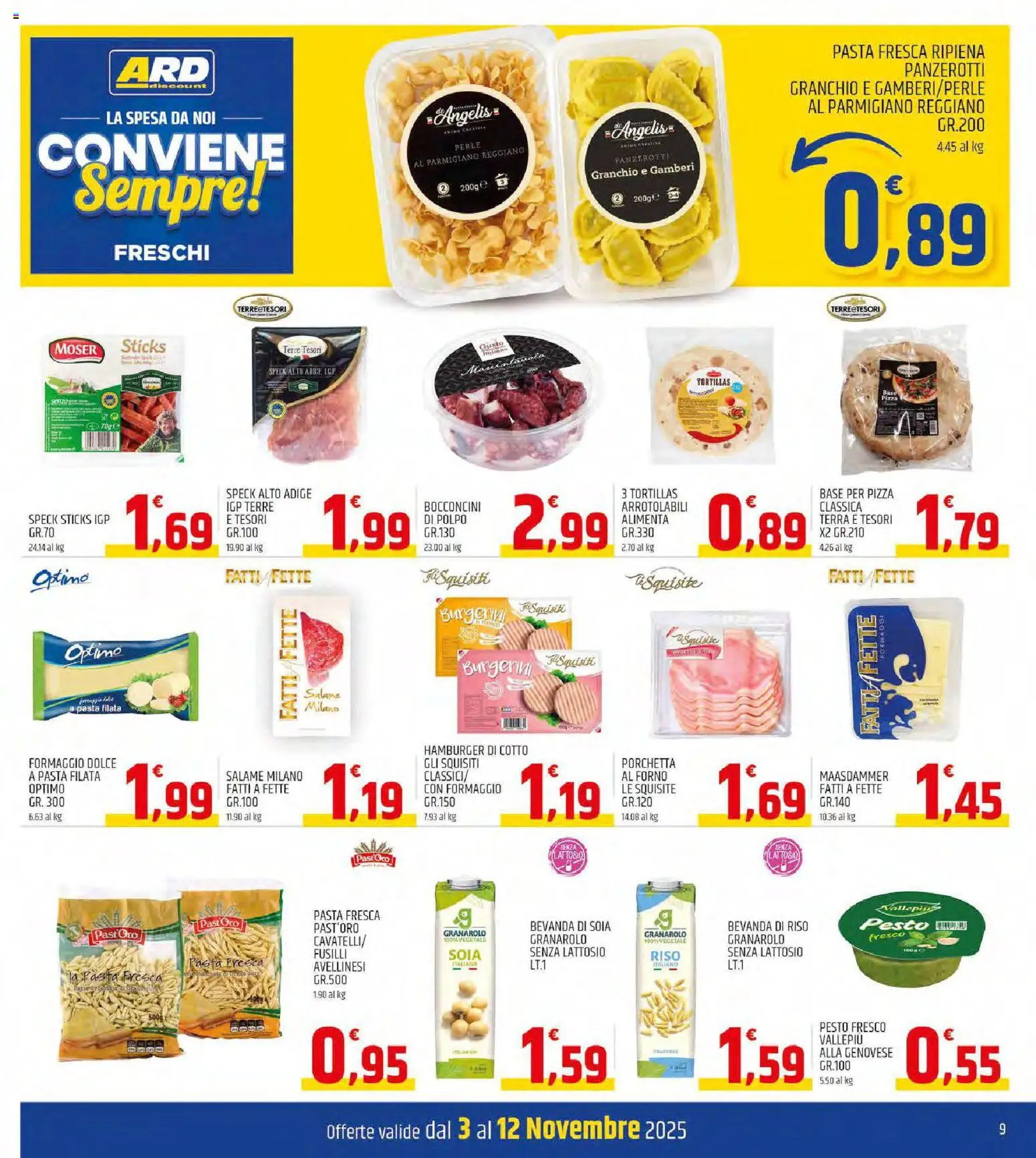 Volantino ARD Discount del 03.11.2025 | Pagina: 9 | Prodotti: Porchetta, Gamberi, Panzerotti, Forno