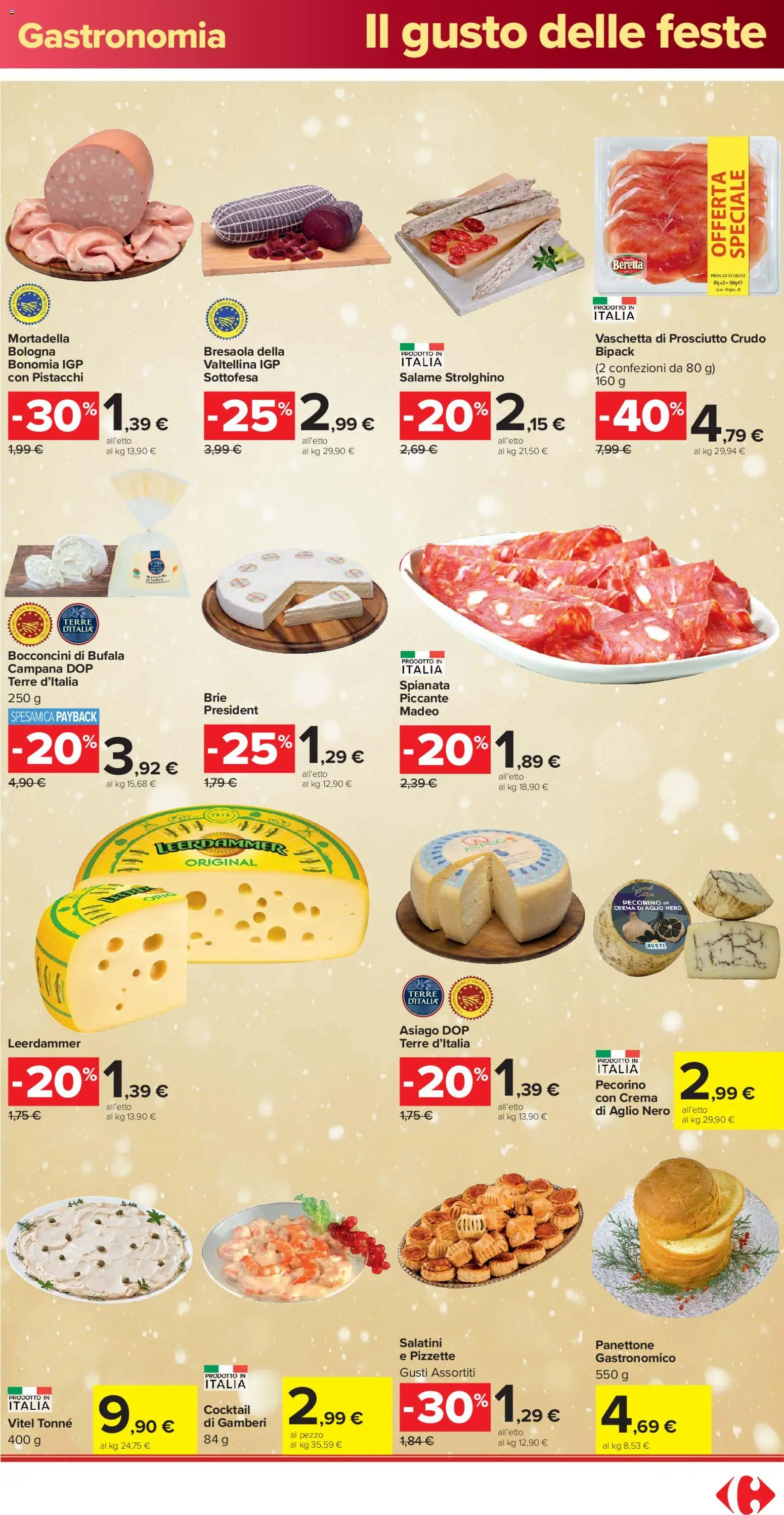 Volantino Carrefour del 16.12.2025 | Pagina: 17 | Prodotti: Prosciutto Crudo, Gamberi, Aglio, Pistacchi