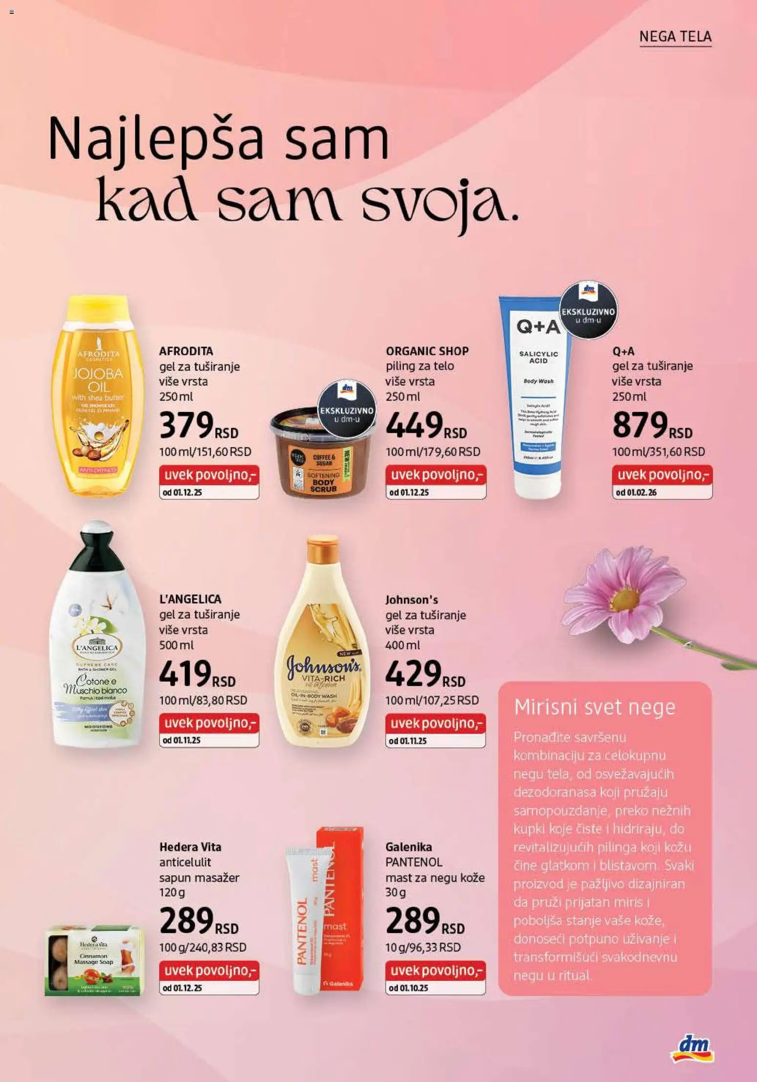 DM Drogerie katalog - važi od 01.02.2026 | Strana: 25 | Proizvode: Miris, Piling, Sapun, Gel za tuširanje