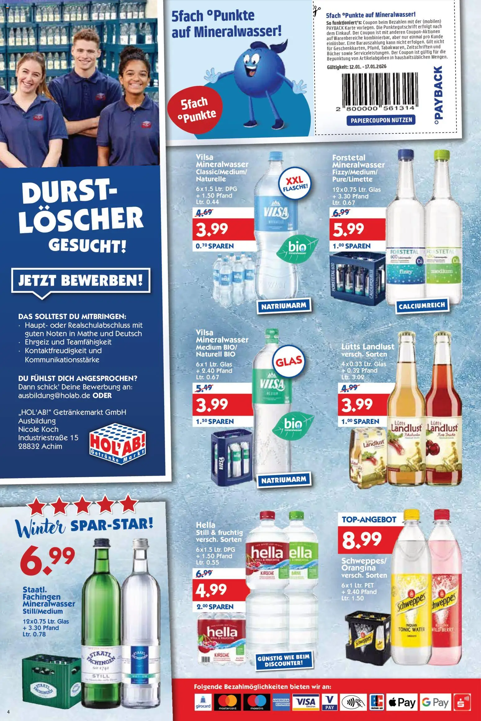 HOL’AB! Prospekt 	 – gültig ab 12.01.2026 | Seite: 4 | Produkte: Schweppes, Mineralwasser, Hella