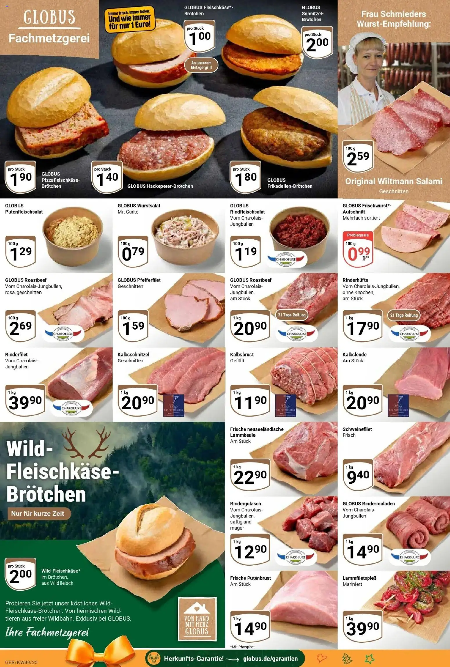 Globus prospekt Gera	 – gültig ab 01.12.2025 | Seite: 10 | Produkte: Rinderrouladen, Rindergulasch, Schnitzel, Schweinefilet