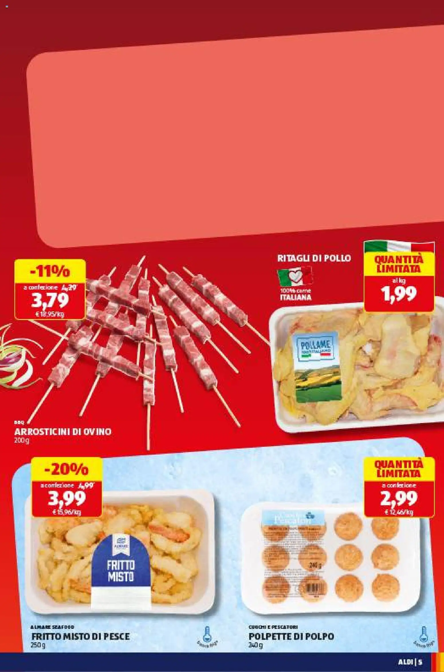 Volantino Aldi del 17.11.2025 | Pagina: 7 | Prodotti: Pollo, Pesce, Polpo, Polpette