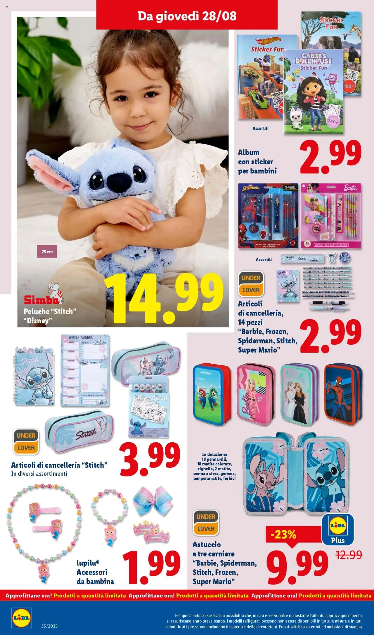 Volantino Lidl del 25.08.2025 | Pagina: 46 | Prodotti: Peluche, Astuccio