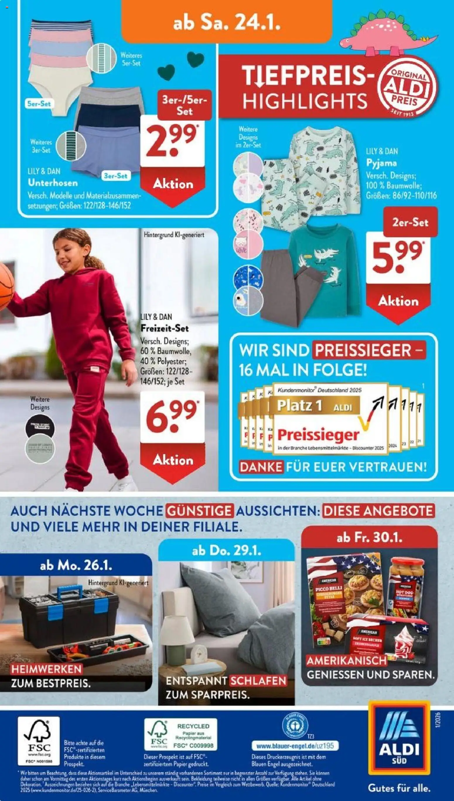 Aldi Süd Prospekt 	 – gültig ab 19.01.2026 | Seite: 20 | Produkte: Bekleidung, Pyjama