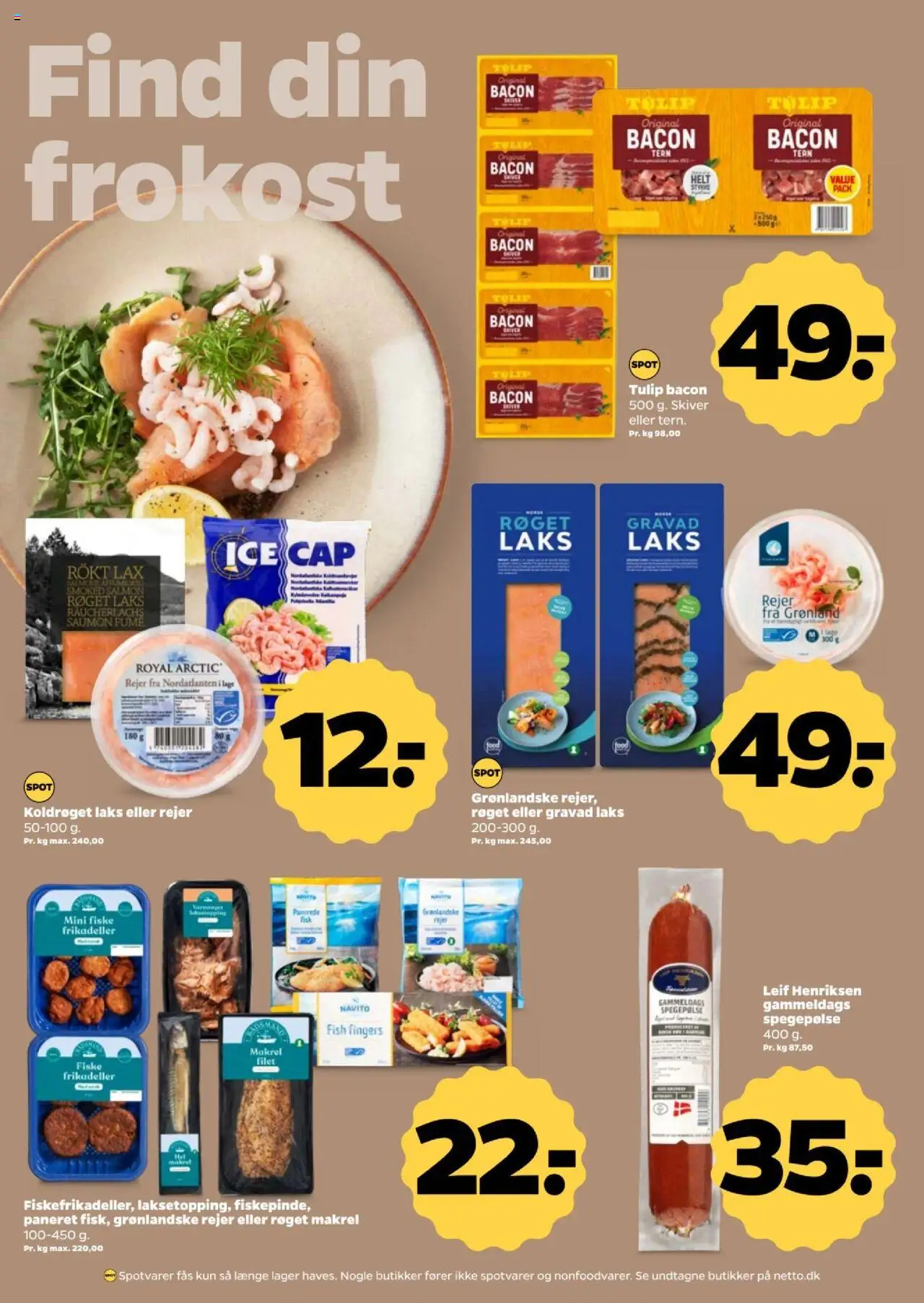 Netto Tilbudsavis gyldig fra 09.08.2025 | Side: 14 | Produkter: Makrel, Frikadeller, Bacon, Rejer
