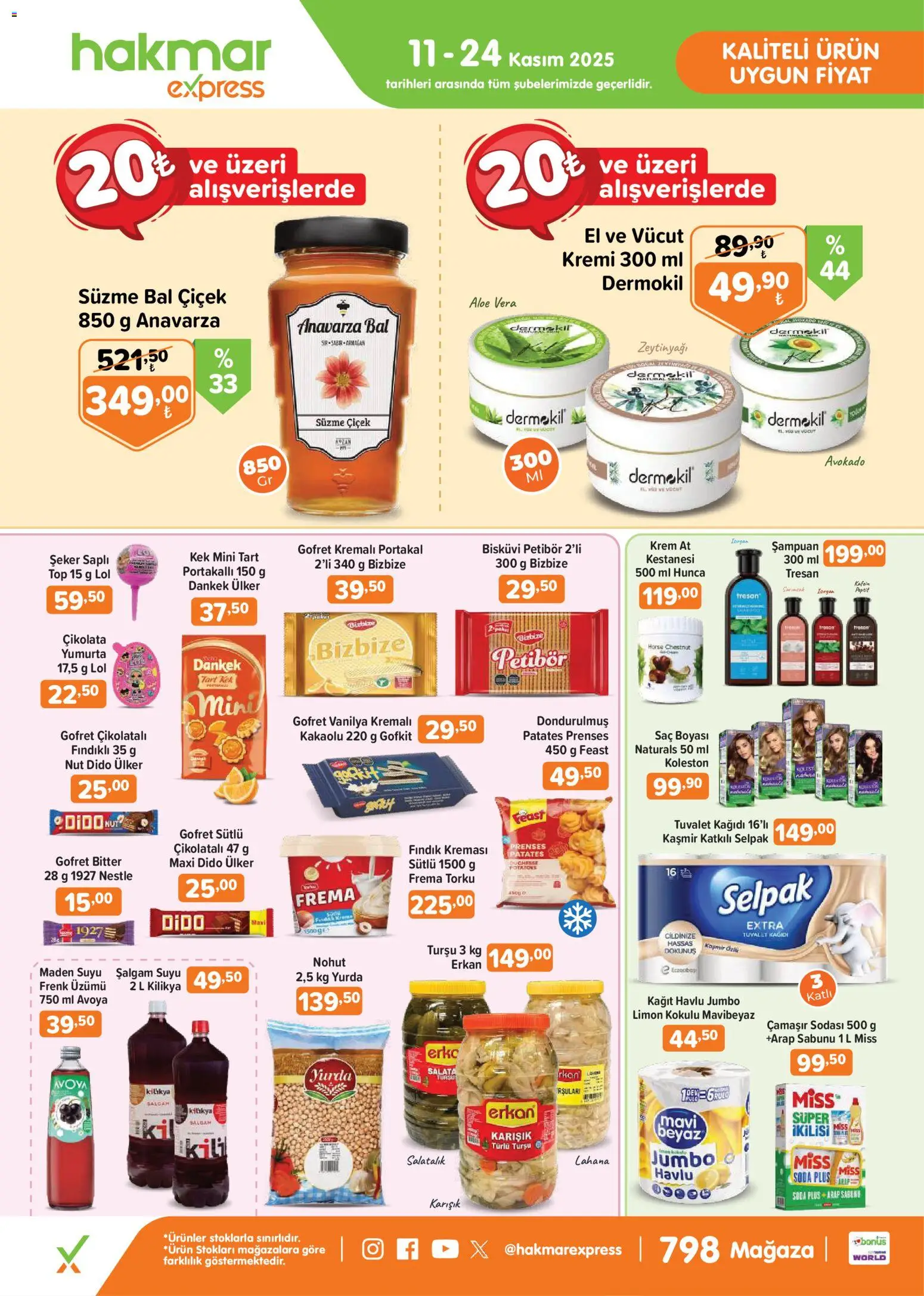 Hakmar Express Salı Aktüel Ürünler - 11.11.2025 tarihinden itibaren geçerlidir | Sayfa: 1 | Ürünler: Şampuan, Çikolata, Soda, Bisküvi
