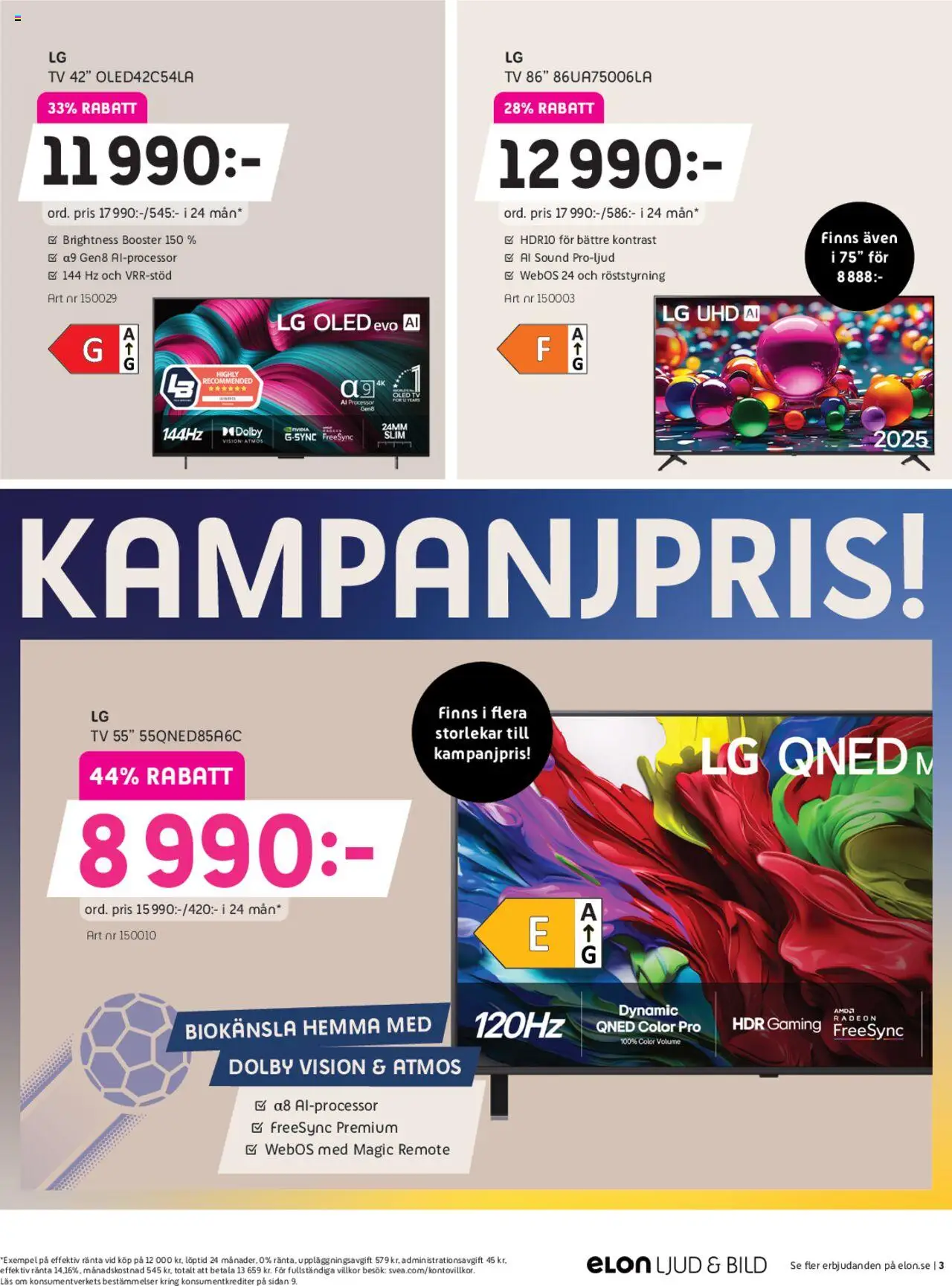 Elon reklamblad aktuell från 29.09.2025 | Sida: 3 | Produkter: Tv