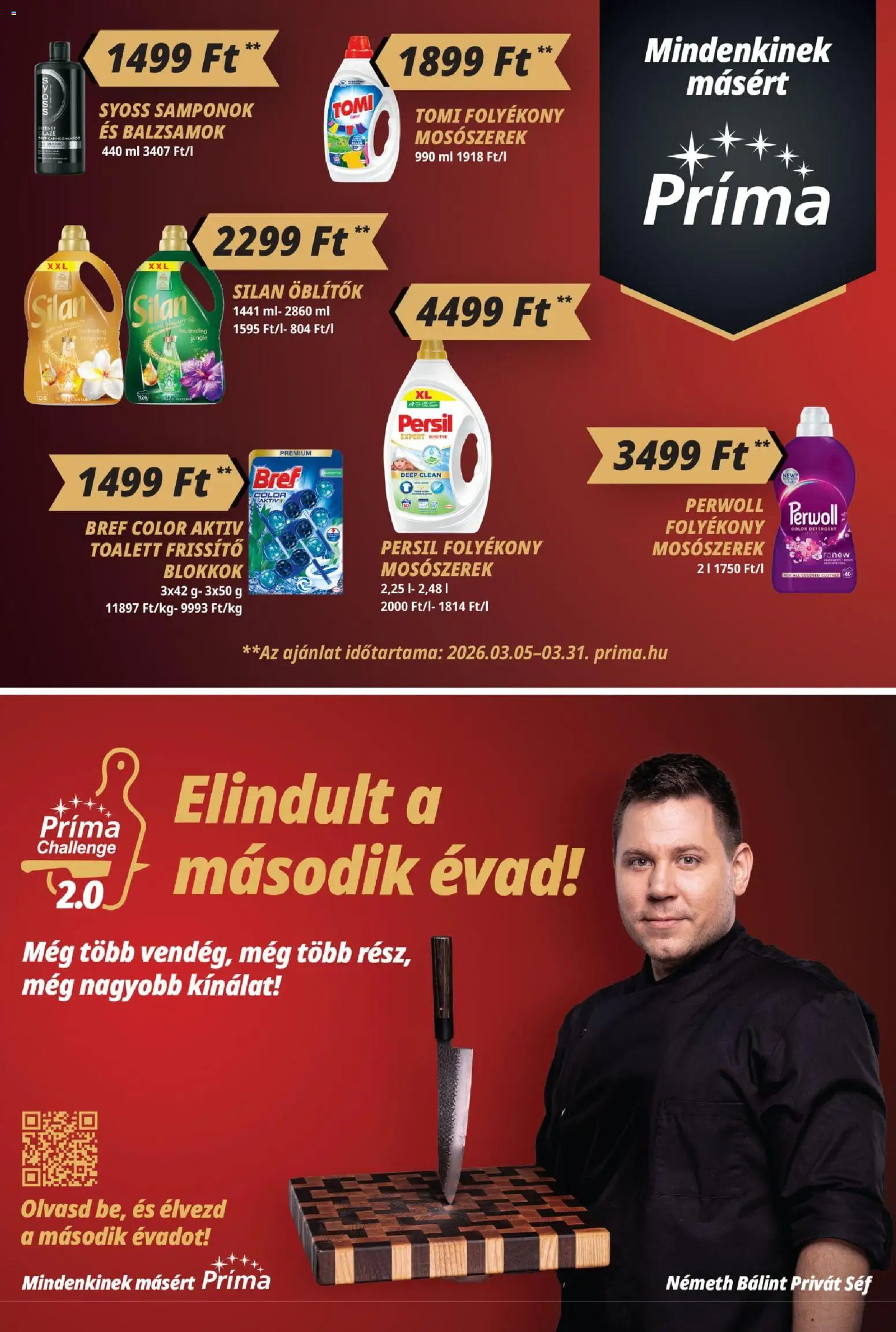 CBA Príma akciós ujság - amely érvényes a következő dátumtól: 19.03.2026 | Oldal: 15 | Termékek: Persil, Perwoll, Mosószerek