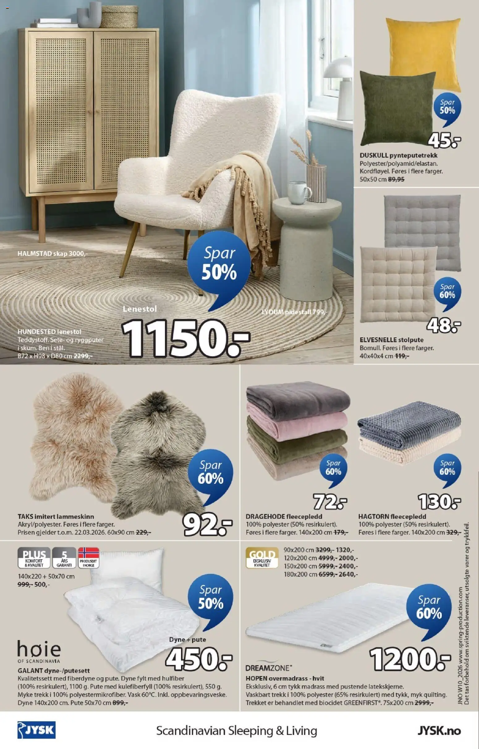 {H1} | Side: 16 | Produkter: Dyne, Madrass, Pute, Lenestol