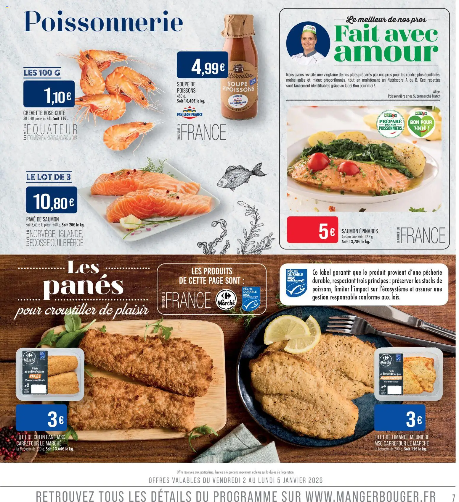 {H1} | Page: 7 | Produits: Soupe, Pavé de saumon, Crevette, Poissonnerie
