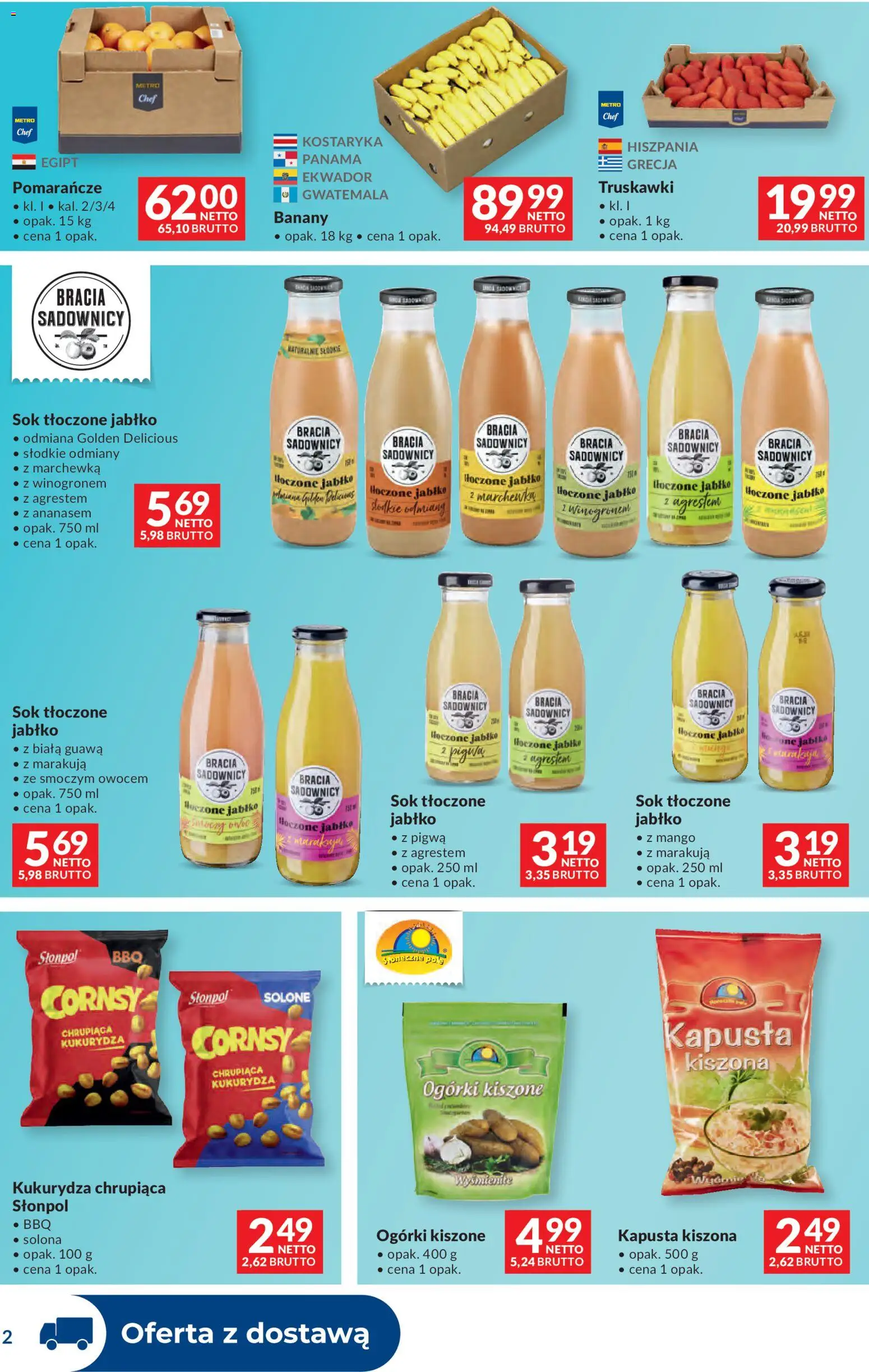Makro gazetka - Dystrybucja do sklepów od 07.04.2026 | Strona: 2 | Produkty: Kukurydza, Jabłka, Pomarańcze, Banany