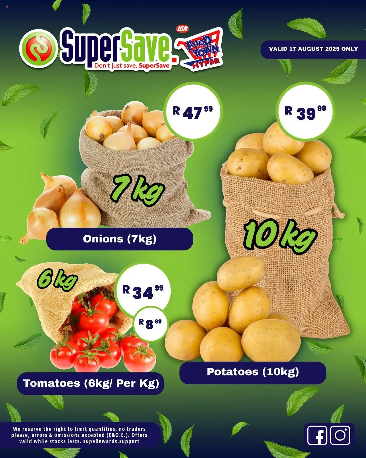 Super Save Sunday Specials │ valid from 17.08.2025 | Page: 10 | Products: Tomatoes, Potatoes, Onions