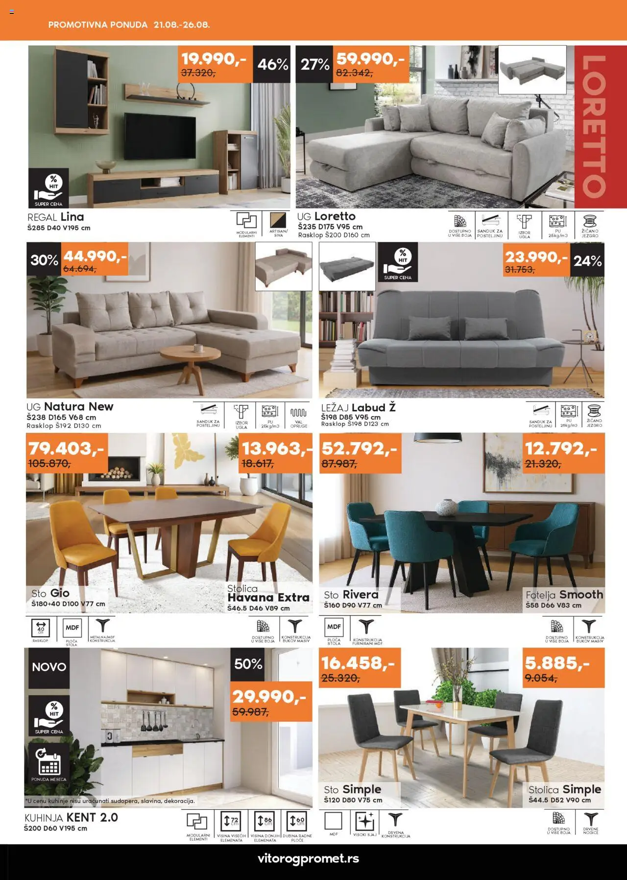 Vitorog katalog - važi od 21.08.2025 | Strana: 3 | Proizvode: Fotelja, Sto, Stolica, Kuhinja