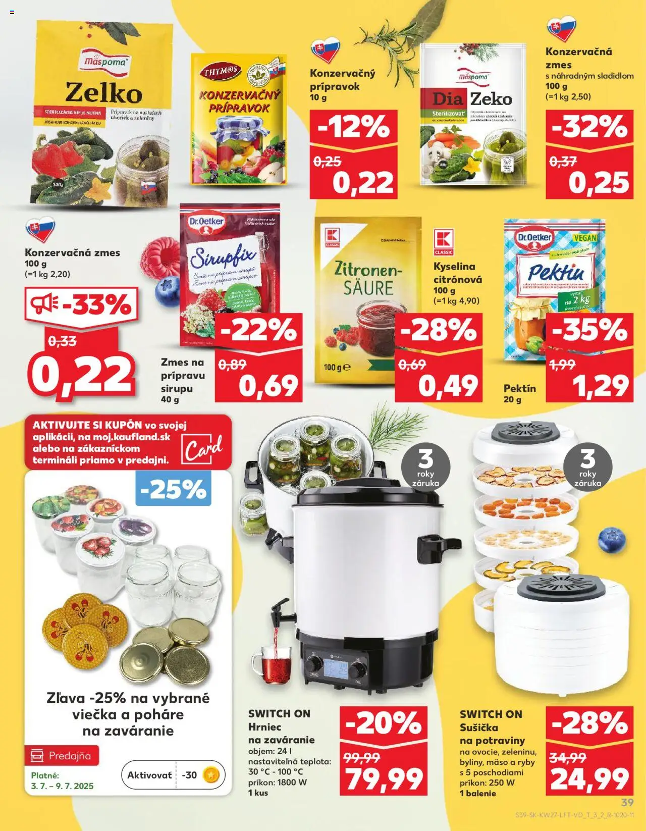 Nové Kaufland akcie – leták je platný od 03.07.2025 | Strana: 39 | Produkty: Sušička, Ryby