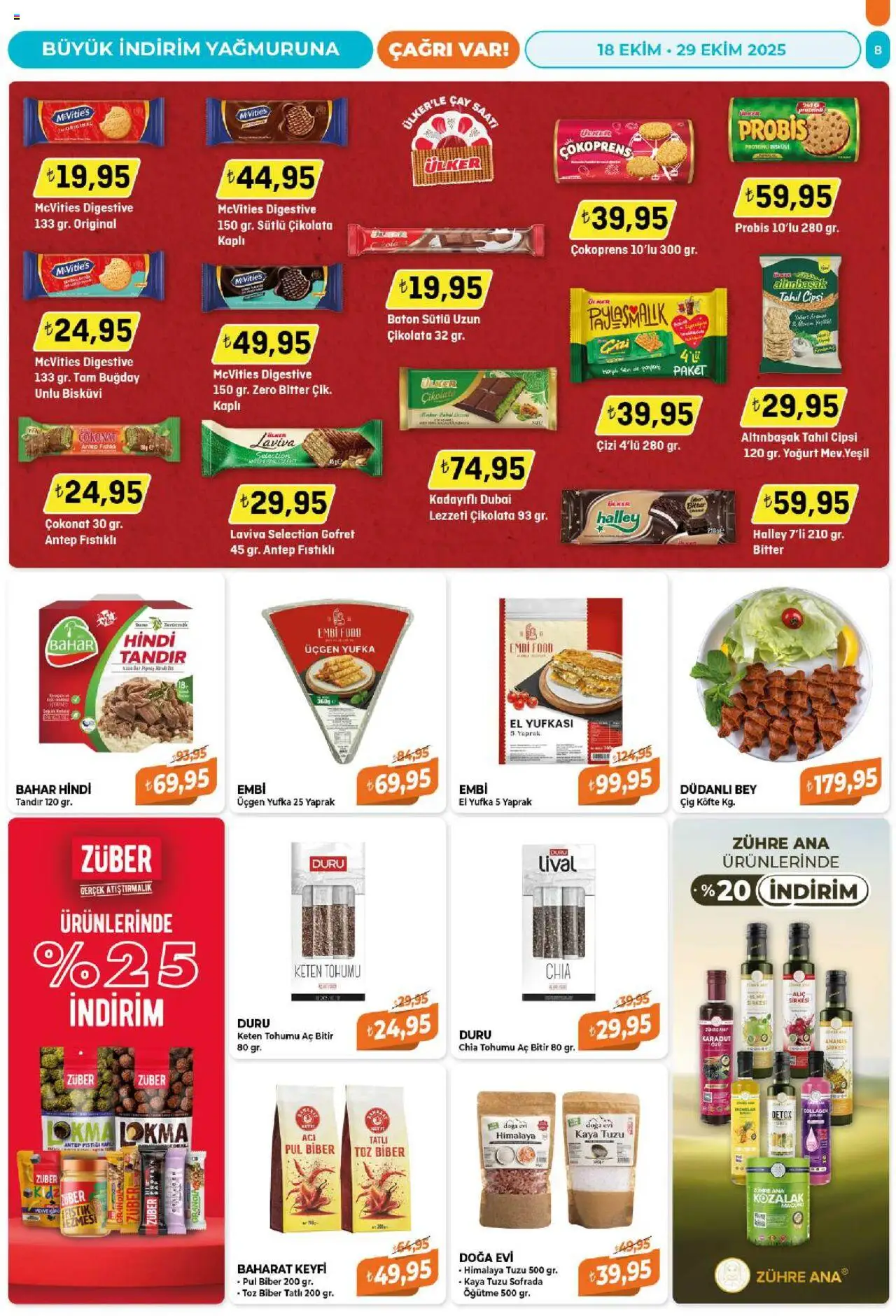 Çağrı Market Katalog - 18.10.2025 tarihinden itibaren geçerlidir | Sayfa: 8 | Ürünler: Çay, Baharat, Biber, Bisküvi